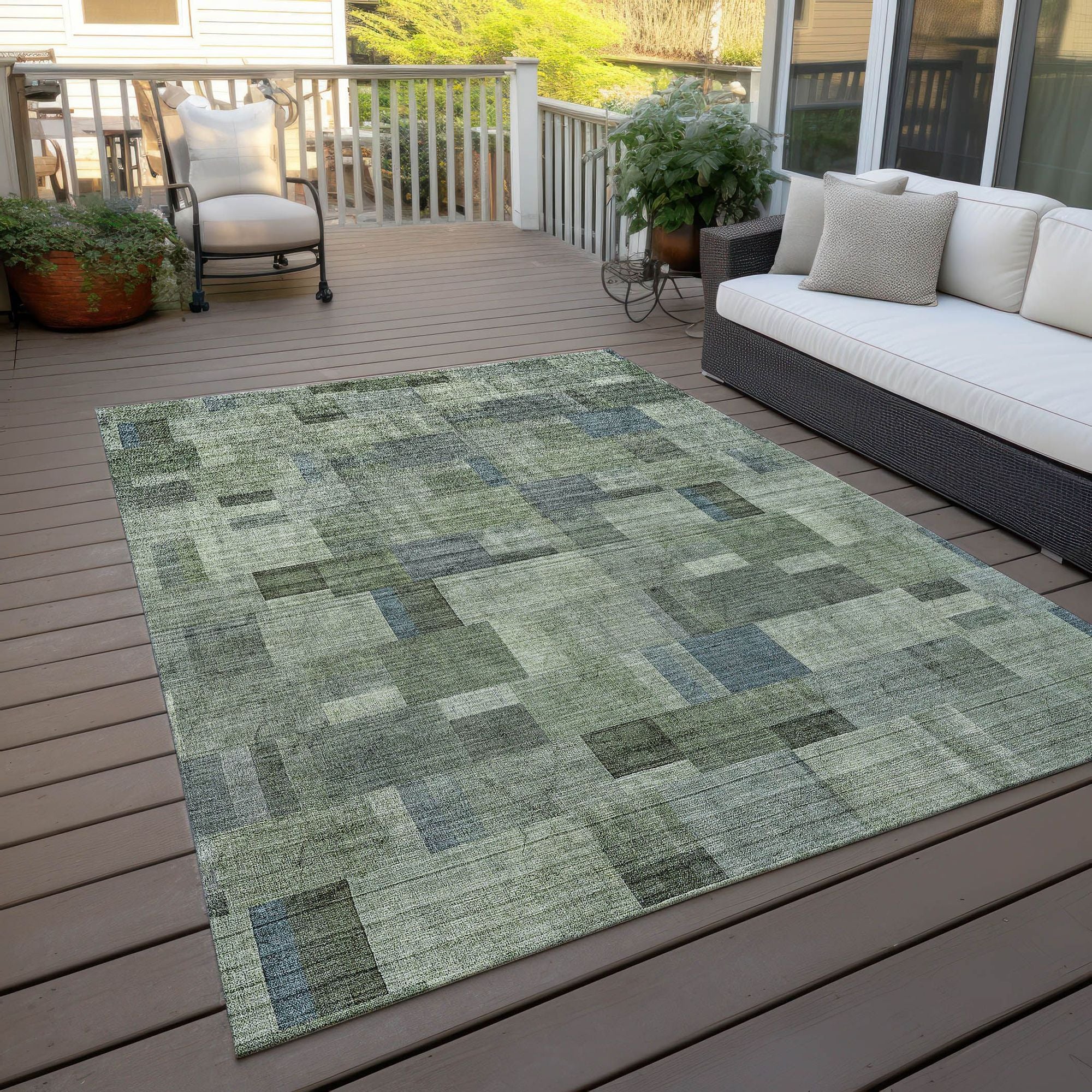 Machine Made ACN639 Green Rugs