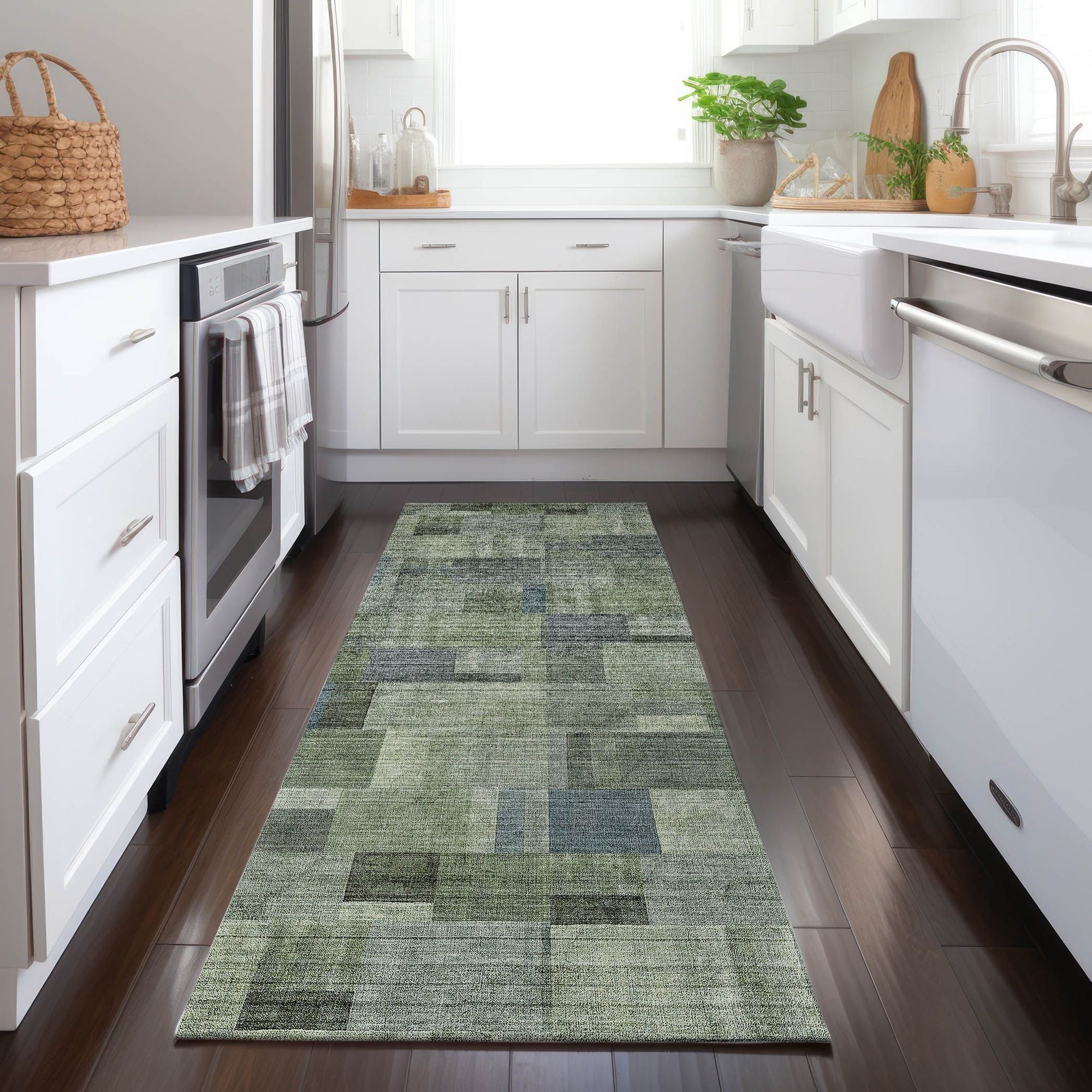 Machine Made ACN639 Green Rugs