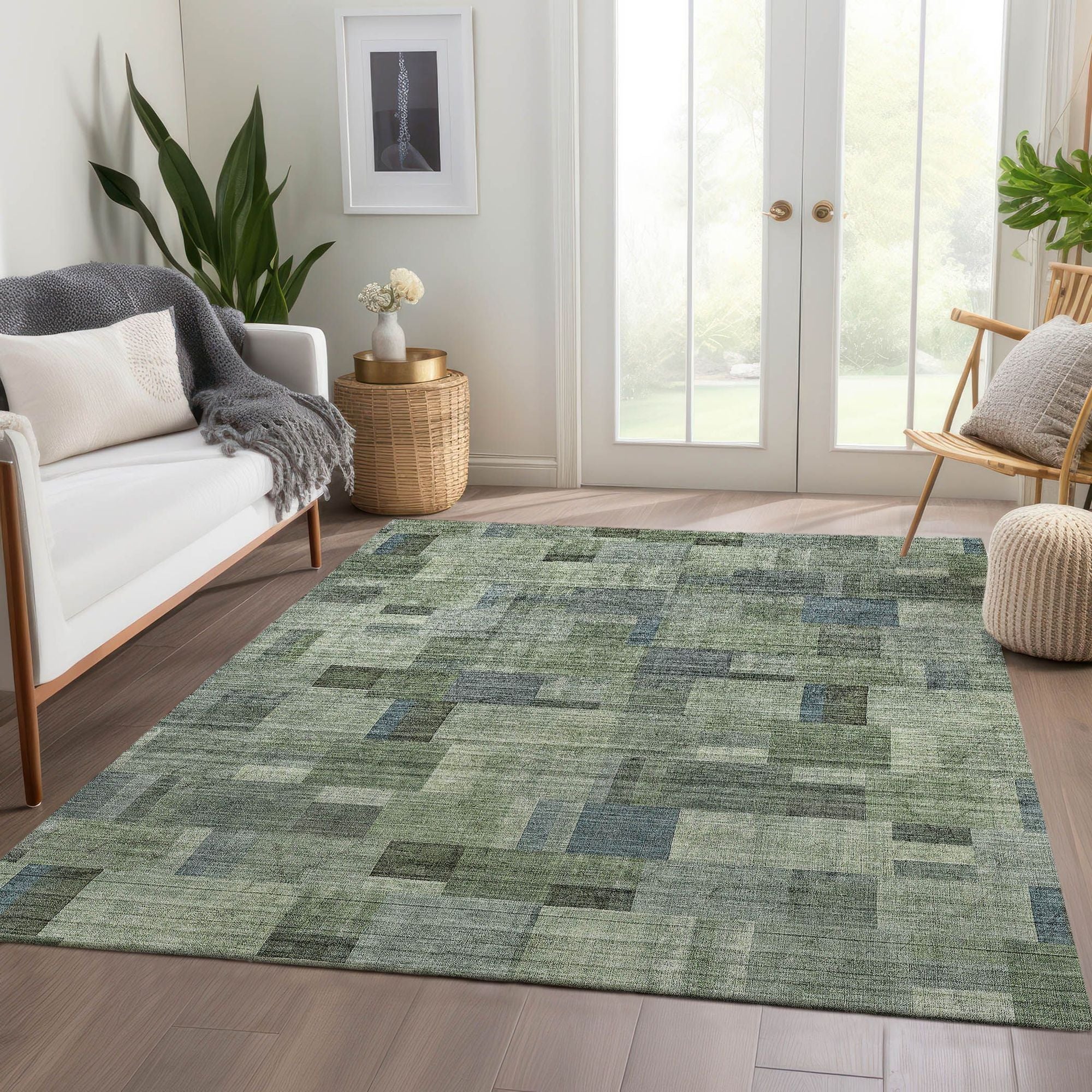 Machine Made ACN639 Green Rugs