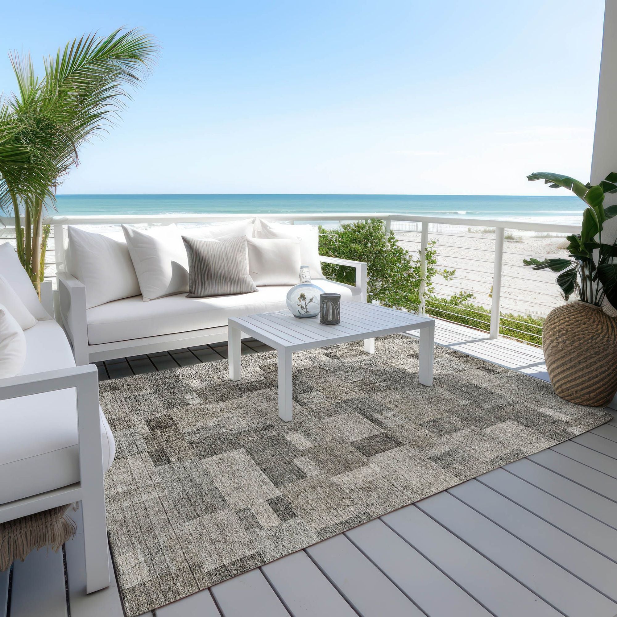 Machine Made ACN639 Taupe Brown Rugs