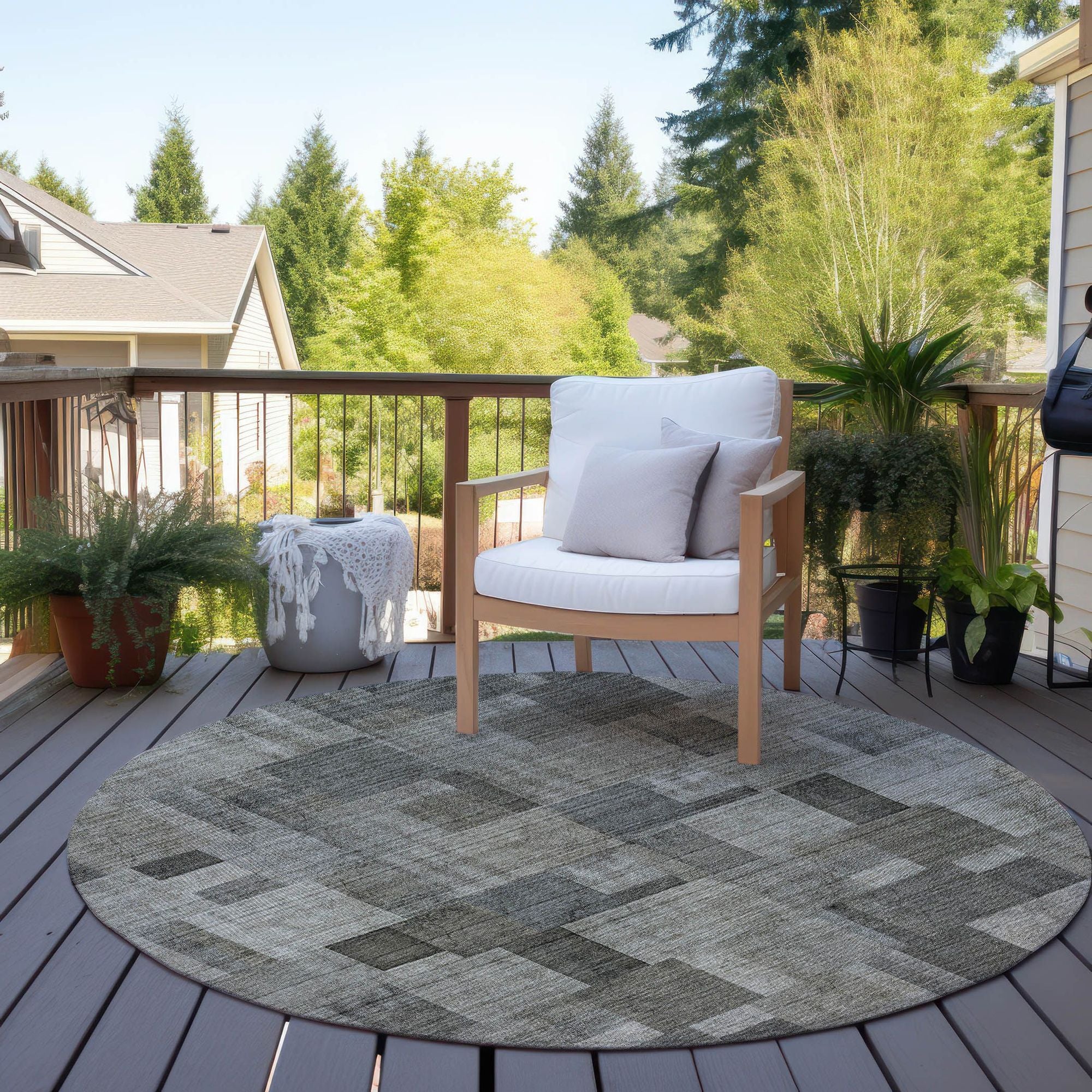 Machine Made ACN639 Taupe Brown Rugs