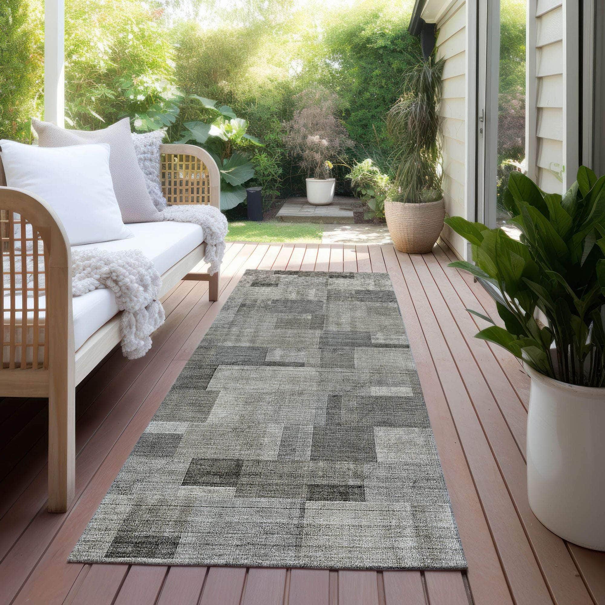Machine Made ACN639 Taupe Brown Rugs