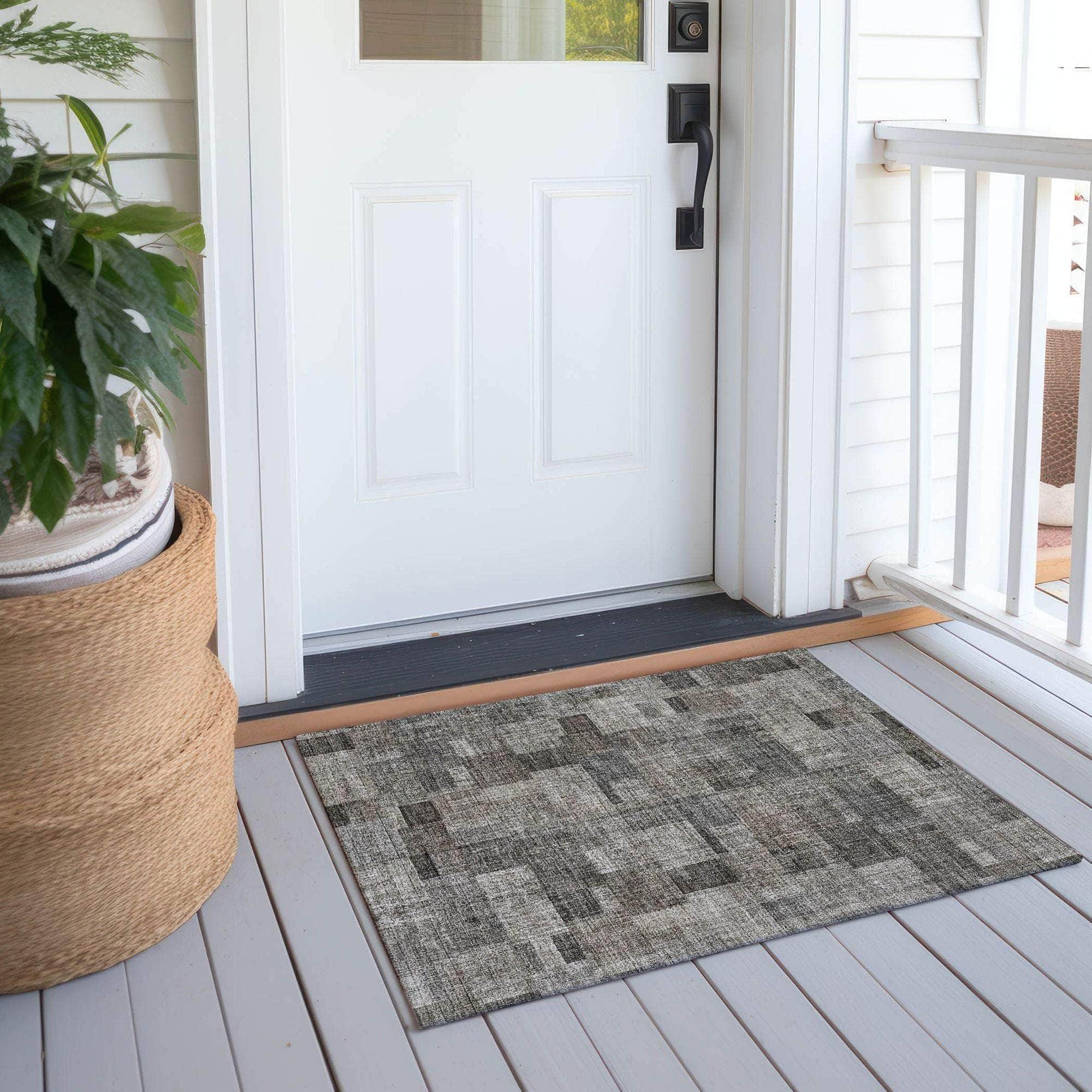 Machine Made ACN639 Taupe Brown Rugs