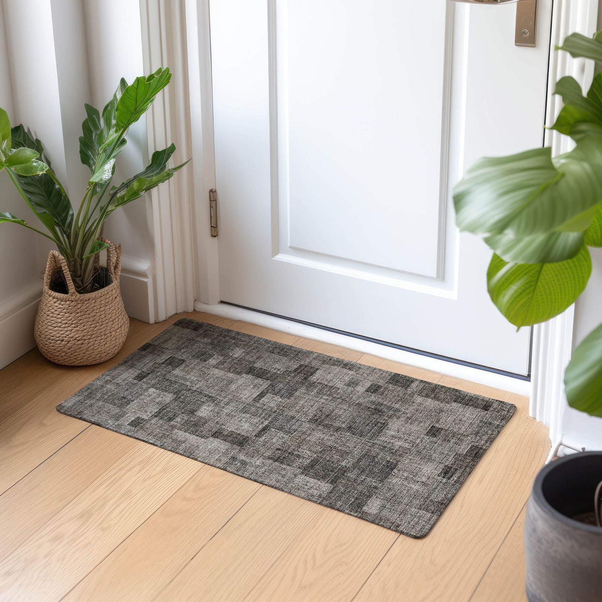 Machine Made ACN639 Taupe Brown Rugs
