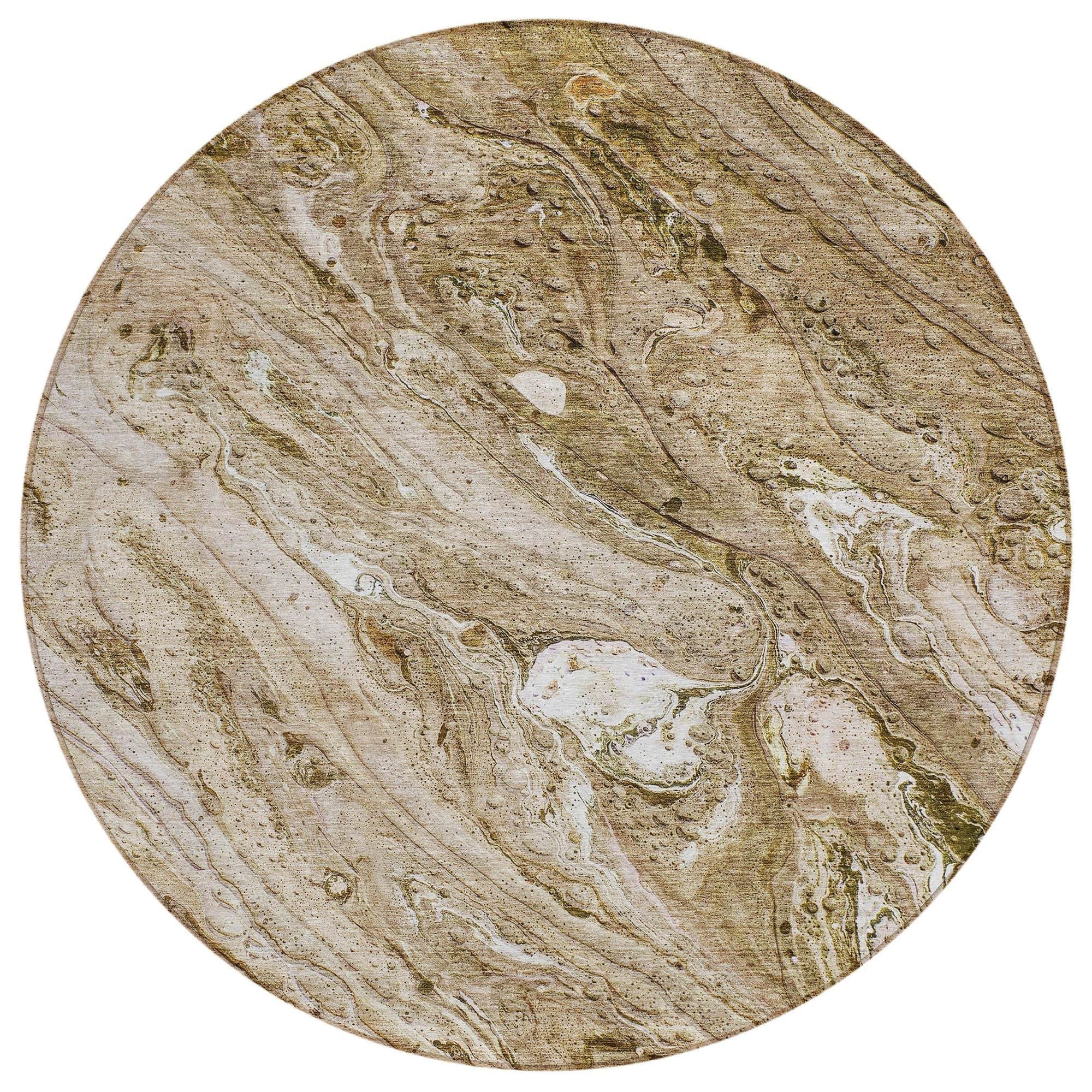 Machine Washable Brown Rug - Indoor / Outdoor - Kids / Pet Friendly Abstract Print Rug