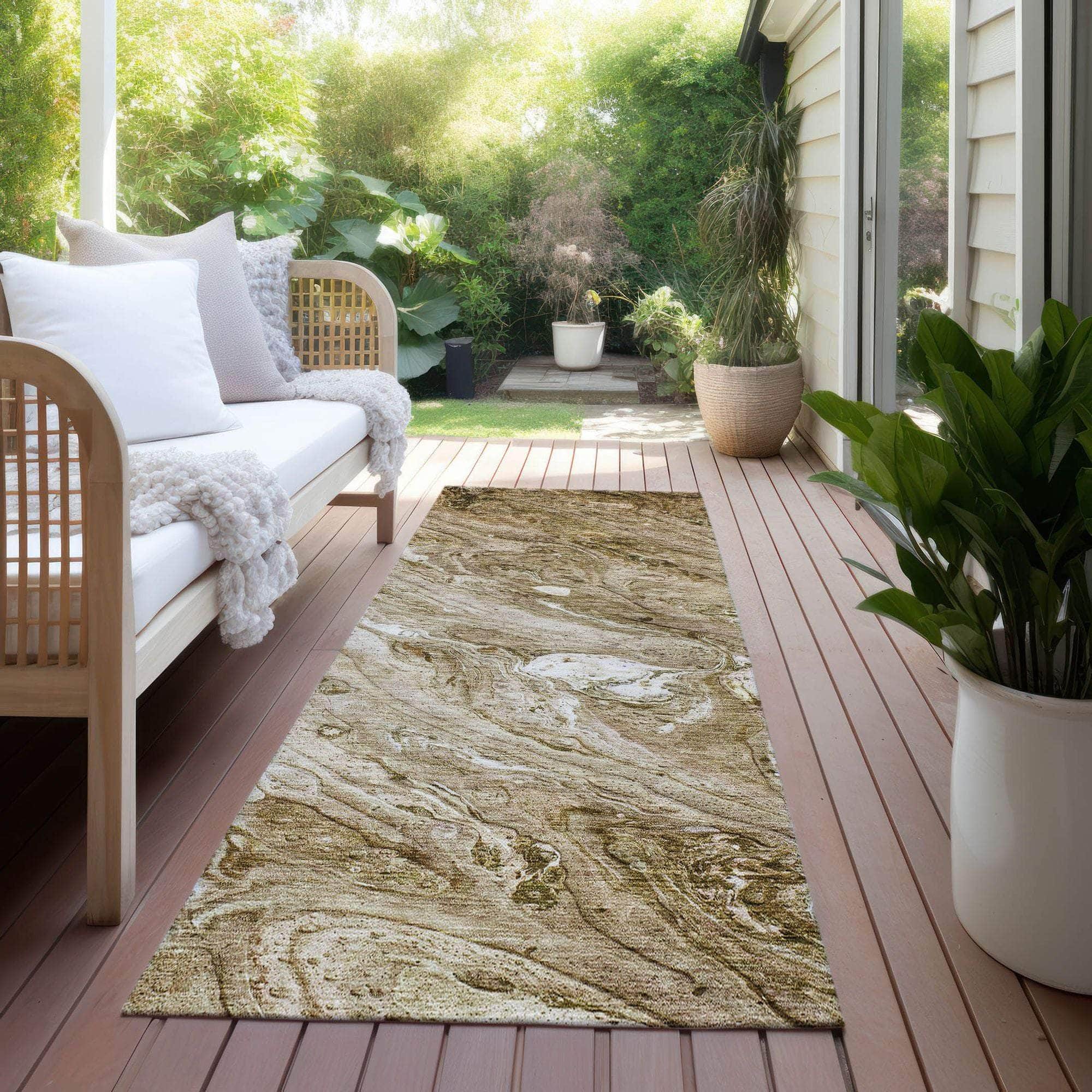 Machine Made ACN640 Brown Rugs
