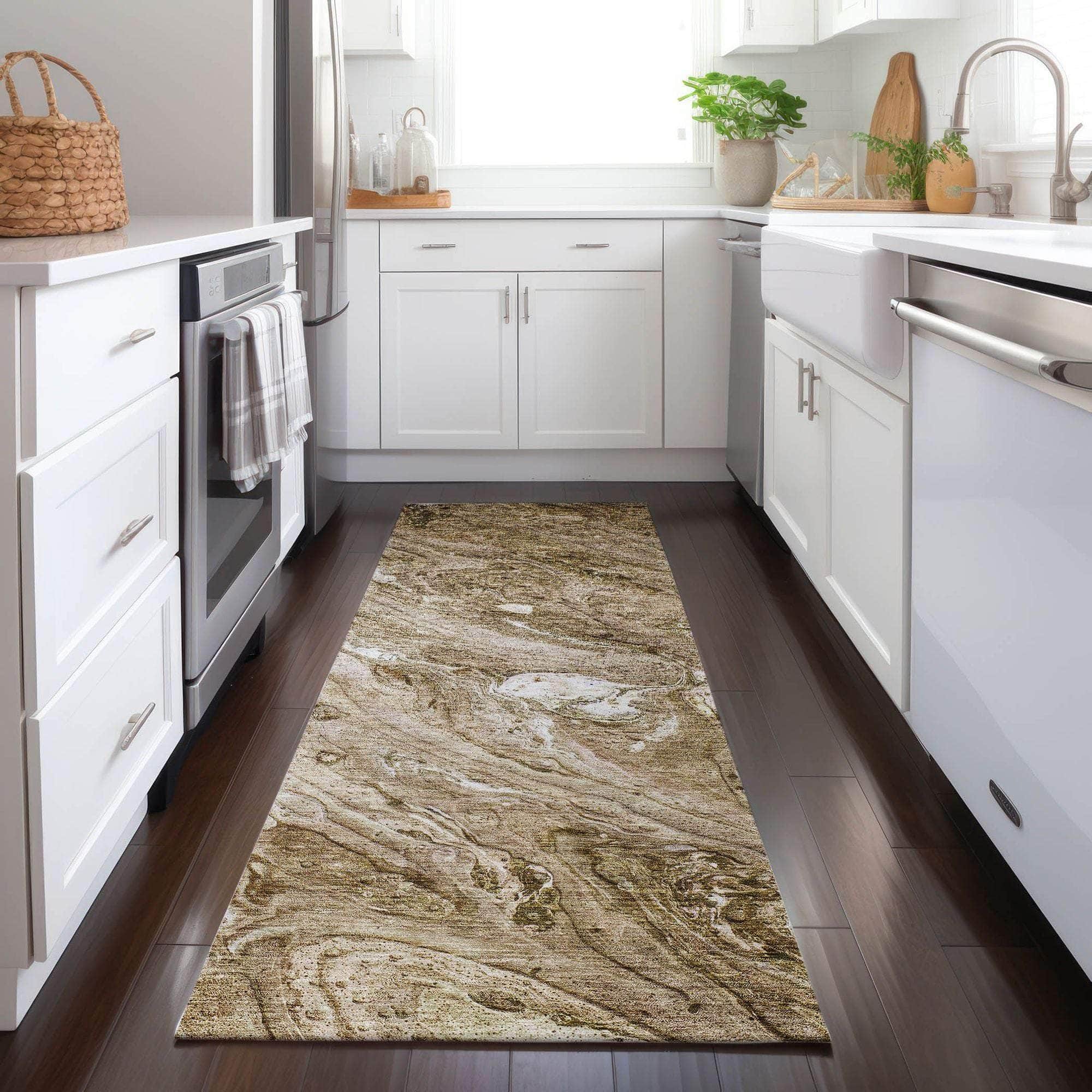 Machine Made ACN640 Brown Rugs