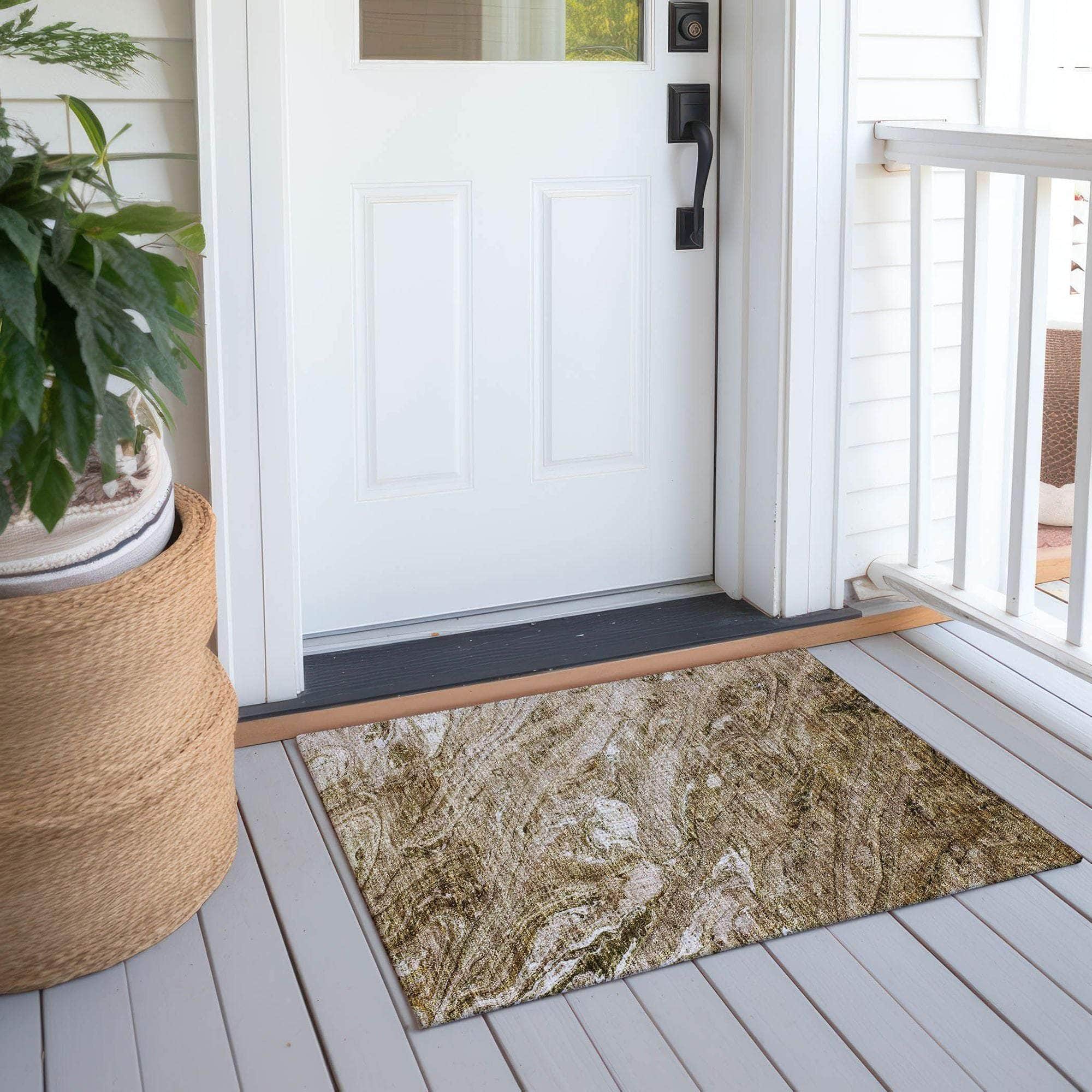 Machine Made ACN640 Brown Rugs
