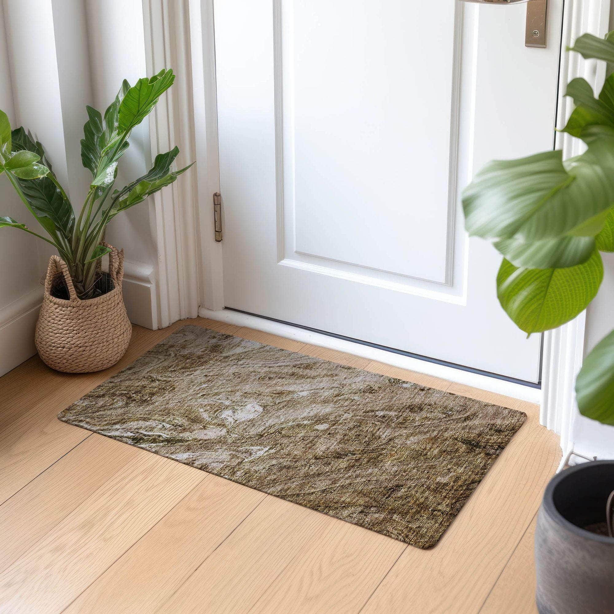 Machine Made ACN640 Brown Rugs