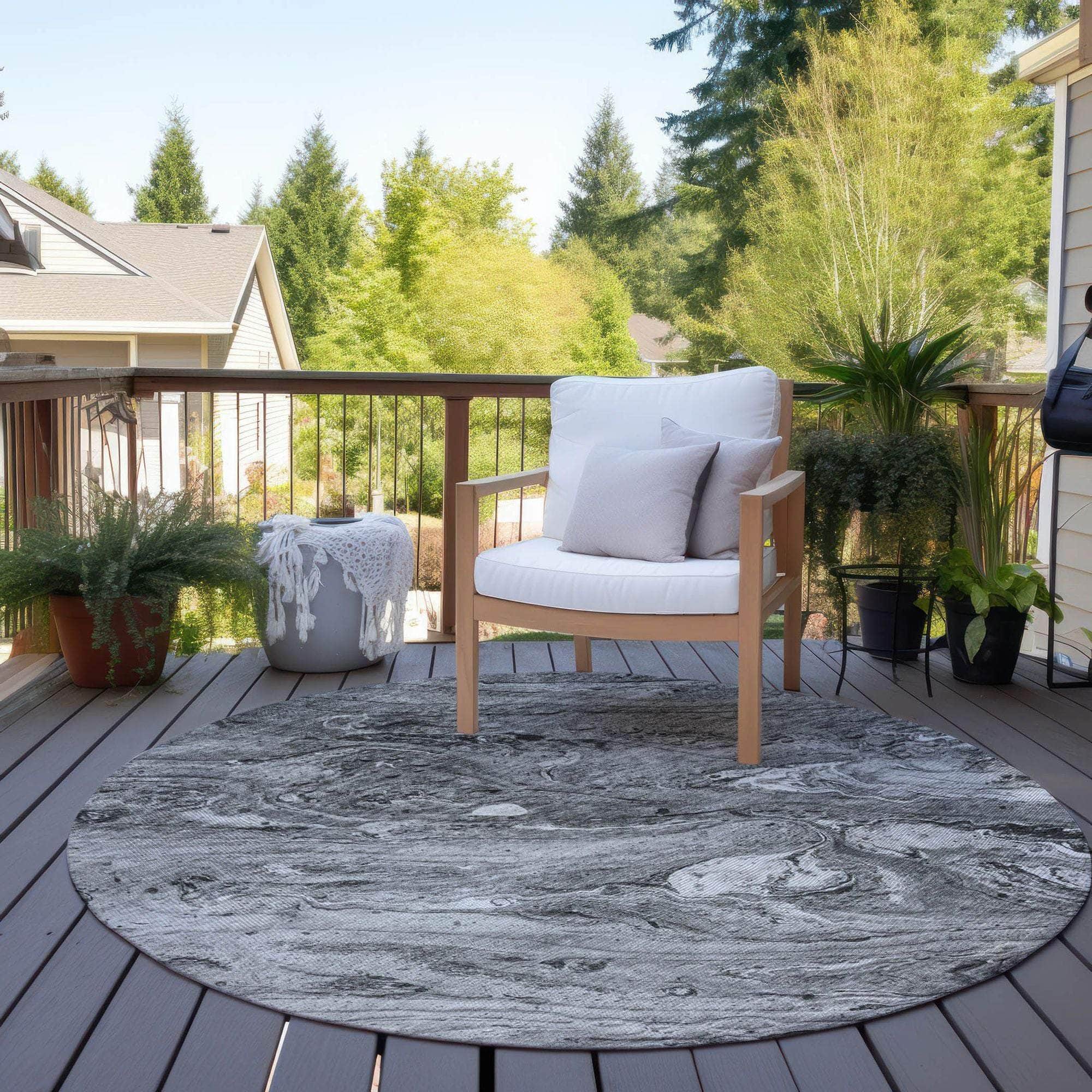 Machine Made ACN640 Gray Rugs