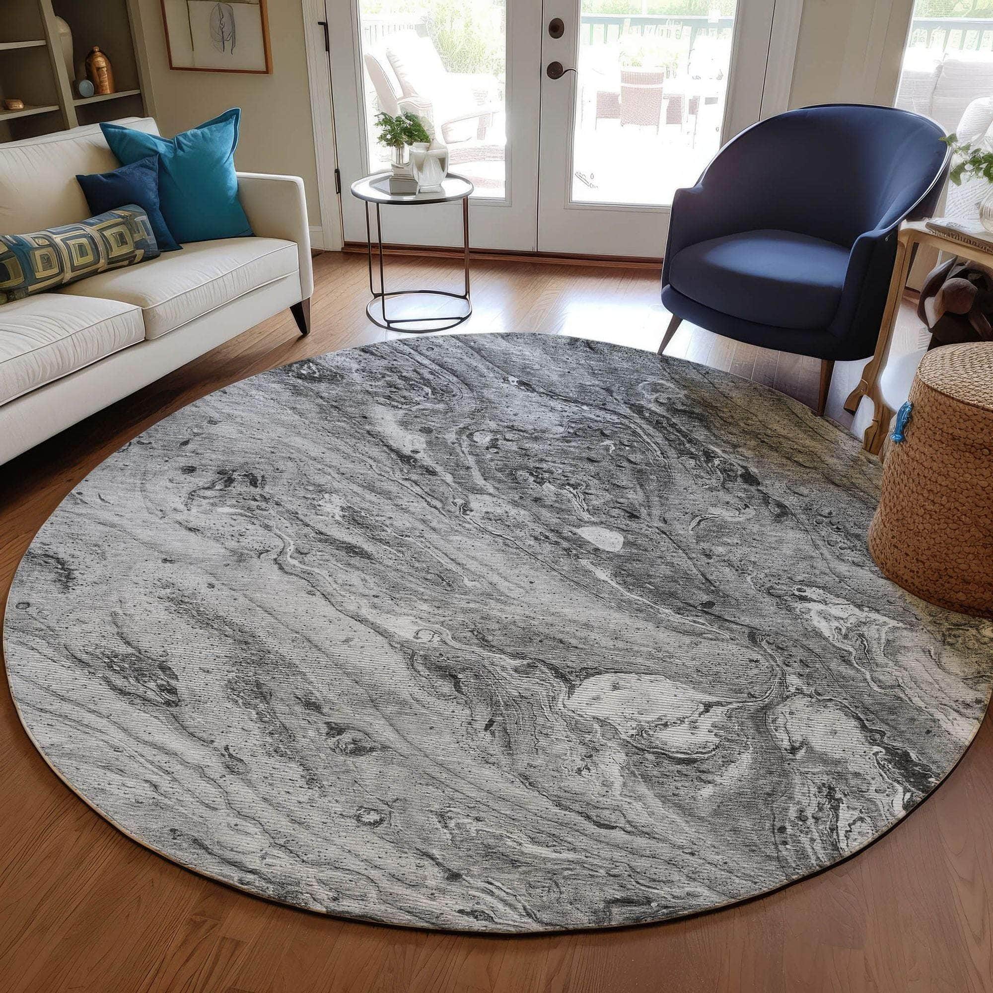 Machine Made ACN640 Gray Rugs