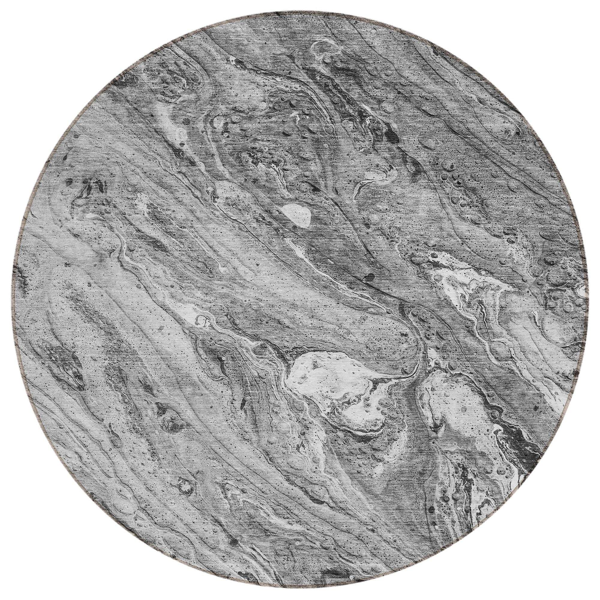 Machine Washable Gray Rug - Indoor / Outdoor - Kids / Pet Friendly Abstract Print Rug