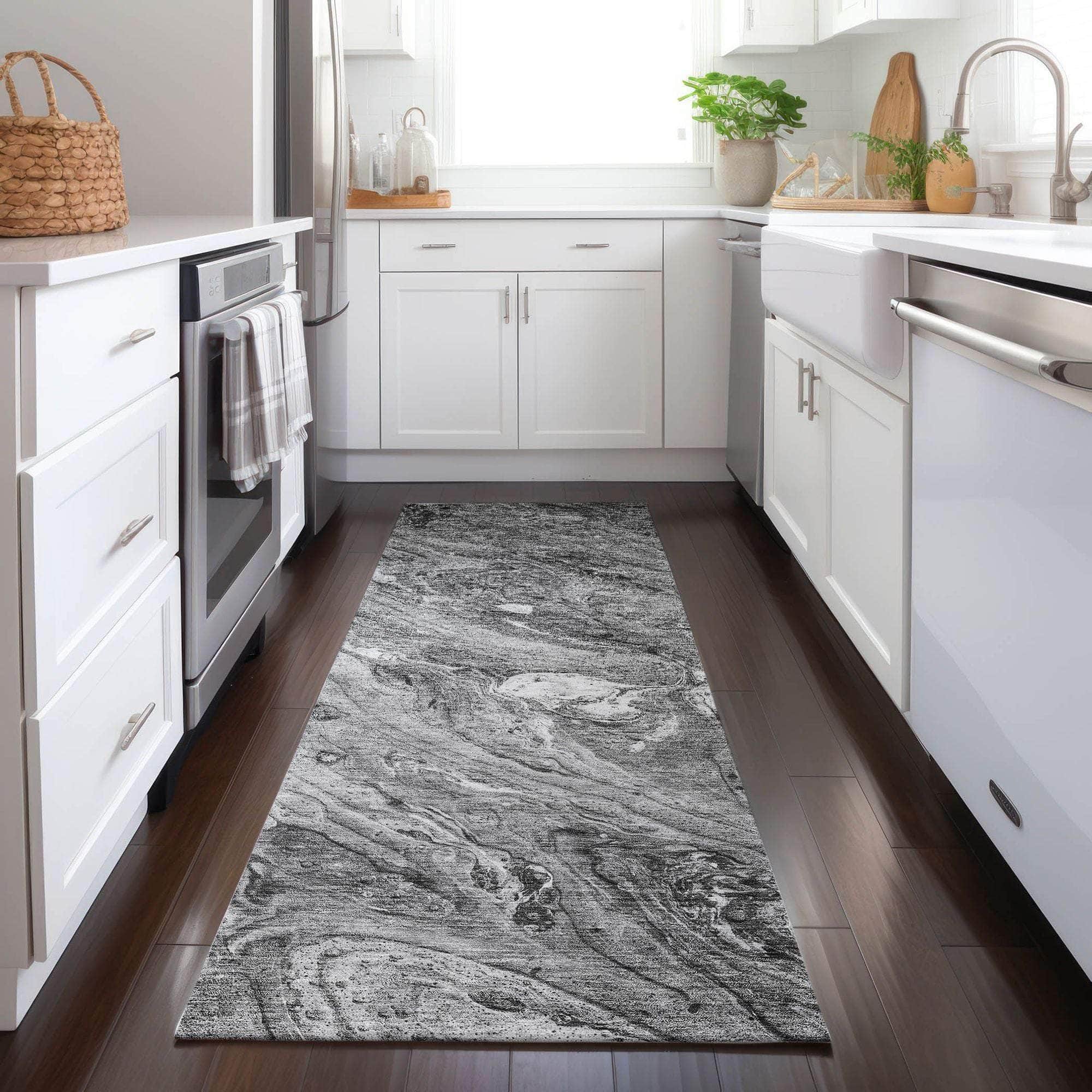 Machine Made ACN640 Gray Rugs