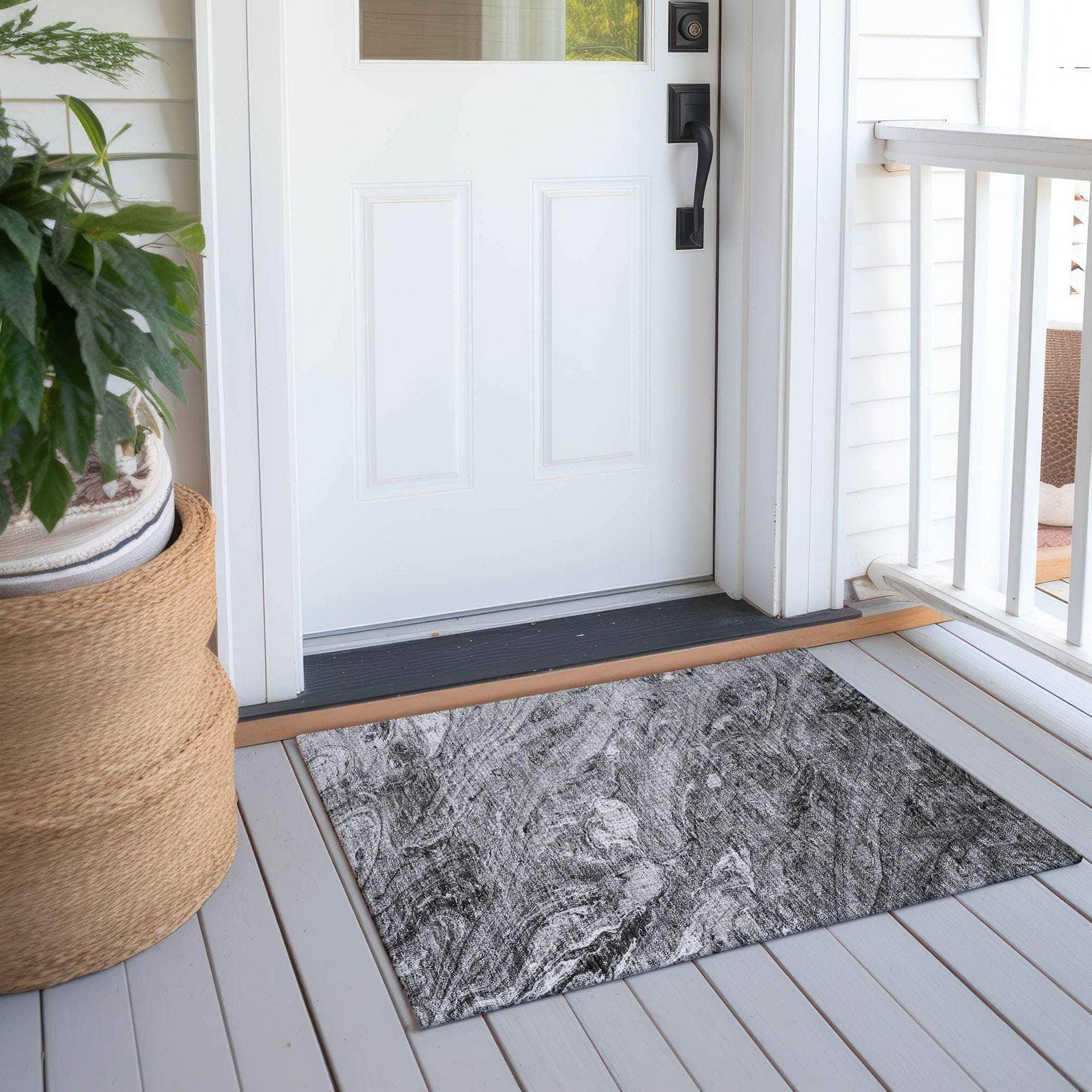 Machine Made ACN640 Gray Rugs