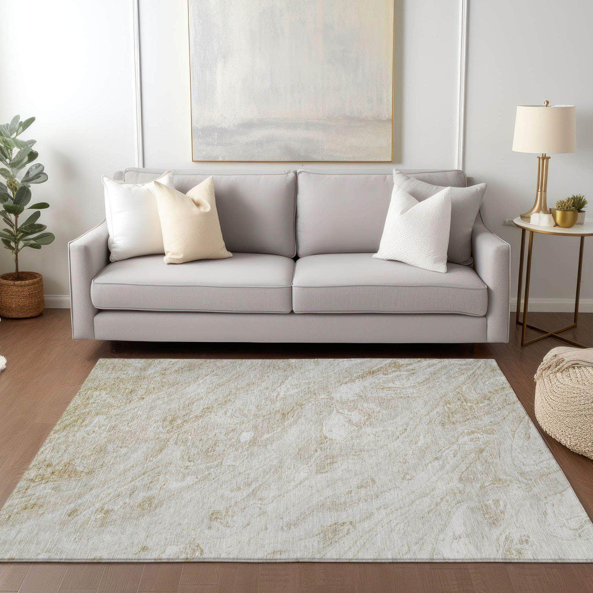 Machine Made ACN640 Ivory Rugs