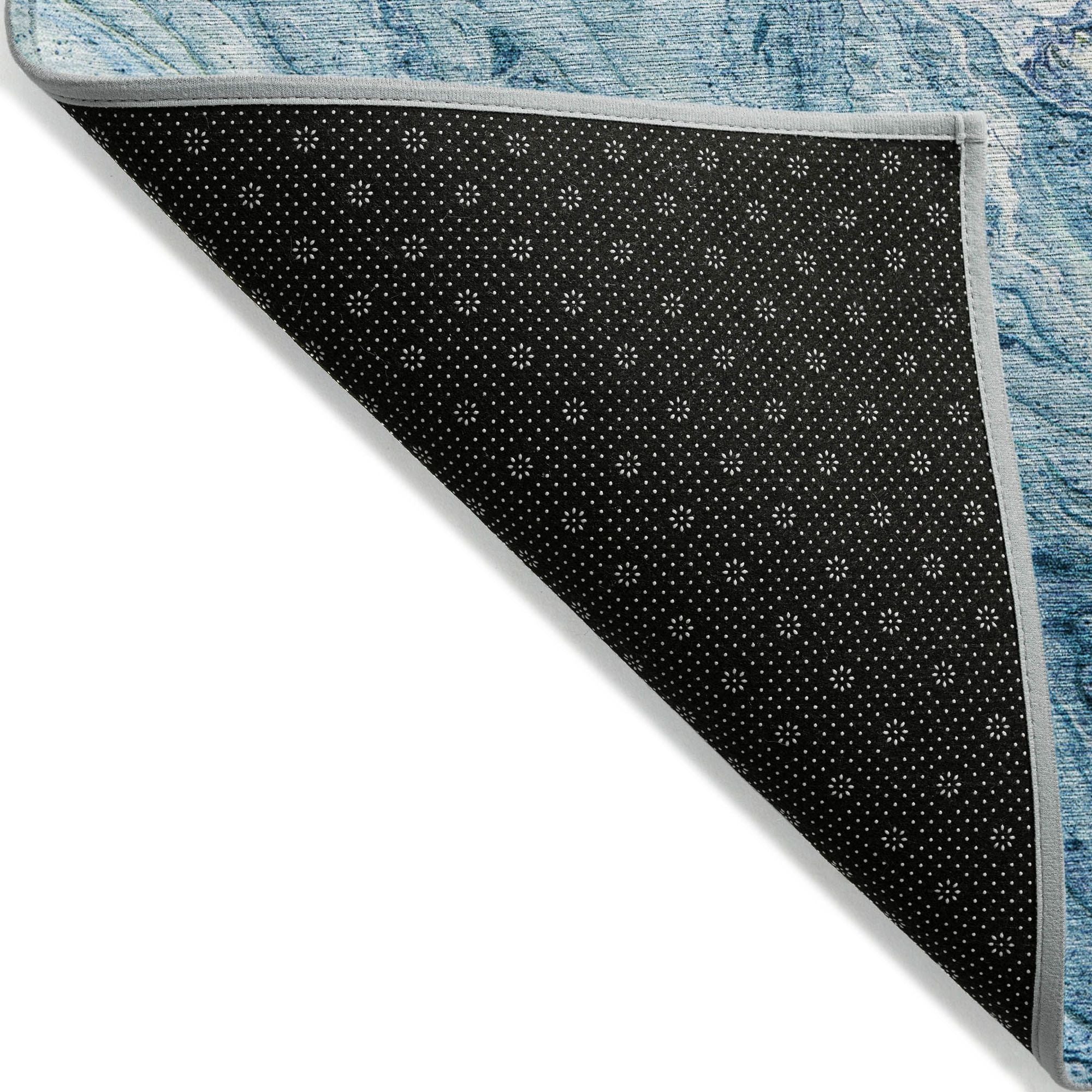 Machine Made ACN640 Sky Blue Rugs