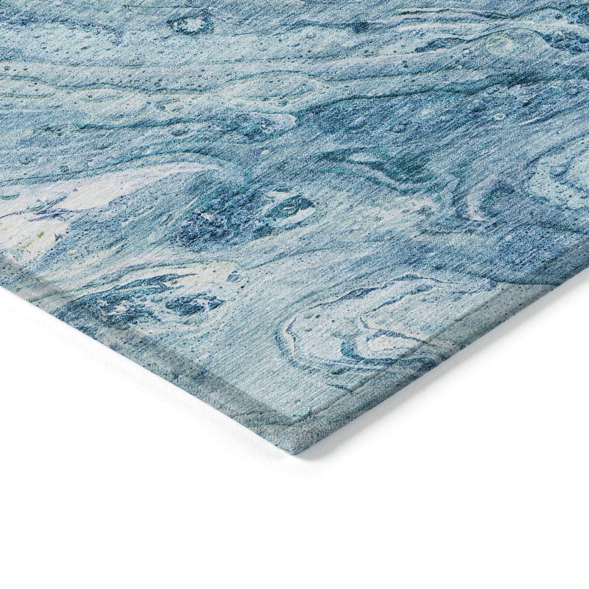 Machine Made ACN640 Sky Blue Rugs