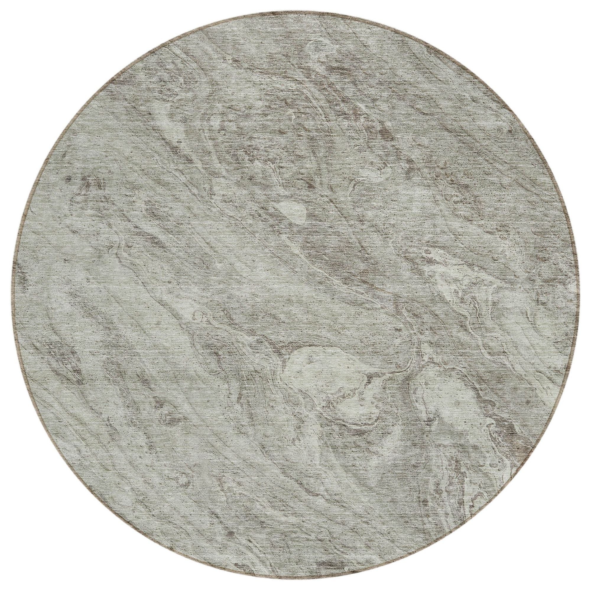 Machine Washable Taupe Brown Rug - Indoor / Outdoor - Kids / Pet Friendly Abstract Print Rug
