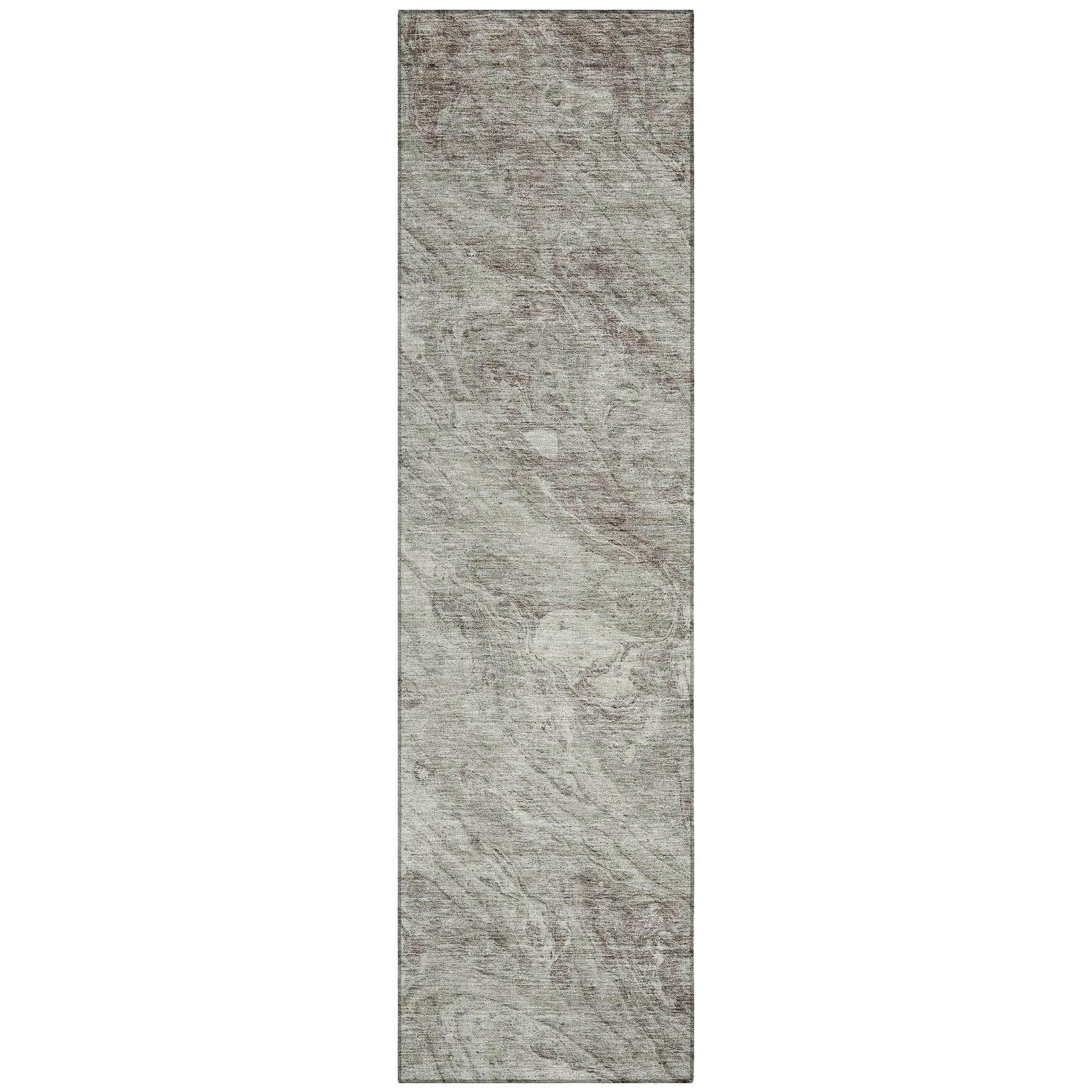 Machine Washable Taupe Brown Rug - Indoor / Outdoor - Kids / Pet Friendly Abstract Print Rug