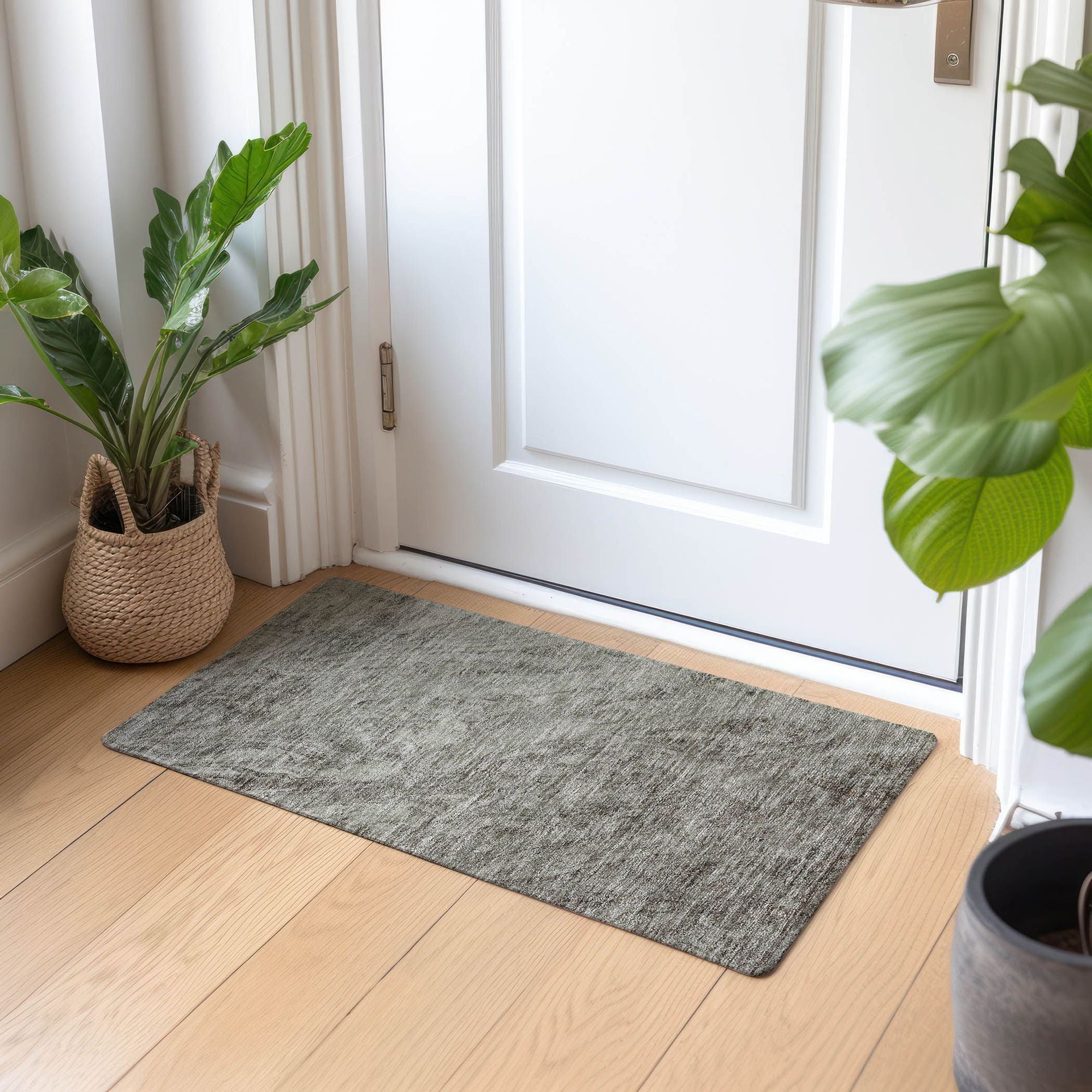 Machine Made ACN640 Taupe Brown Rugs