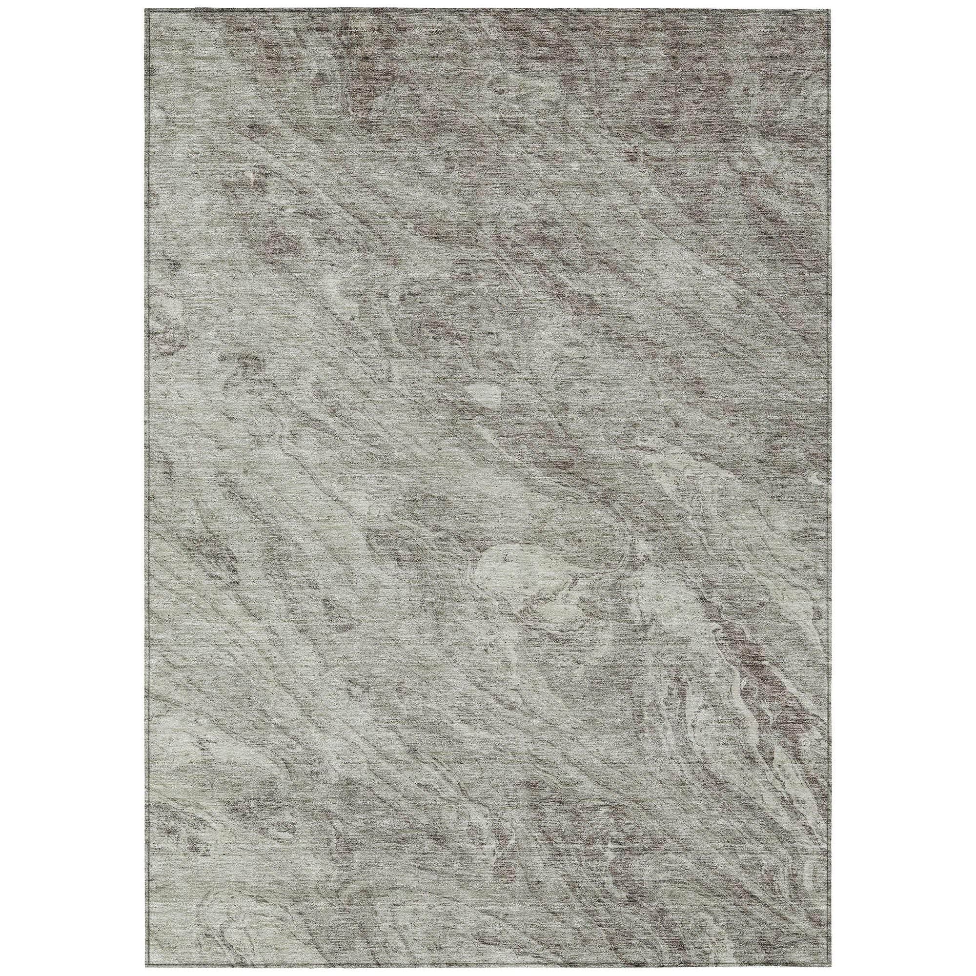 Machine Washable Taupe Brown Rug - Indoor / Outdoor - Kids / Pet Friendly Abstract Print Rug
