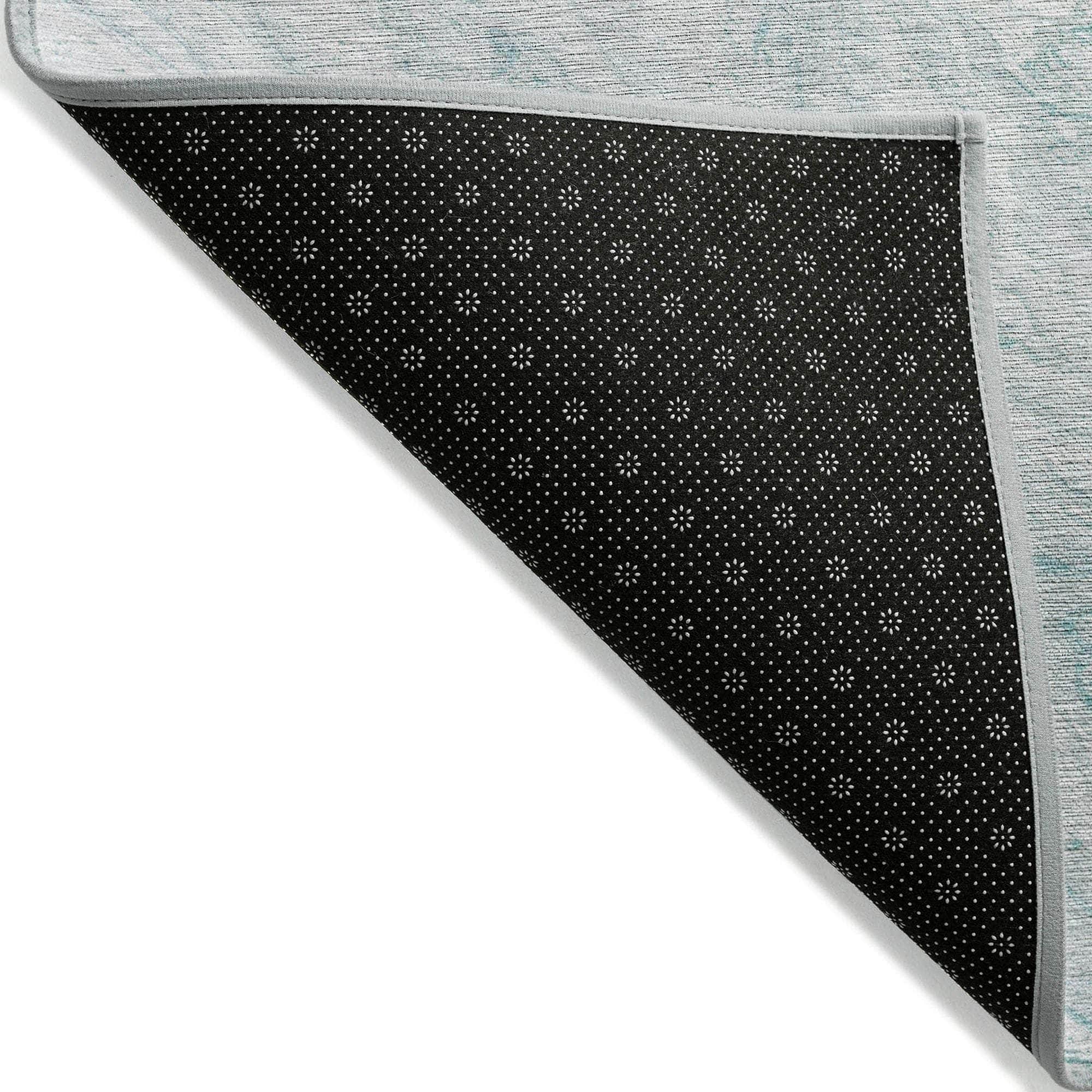 Machine Made ACN640 Teal Rugs