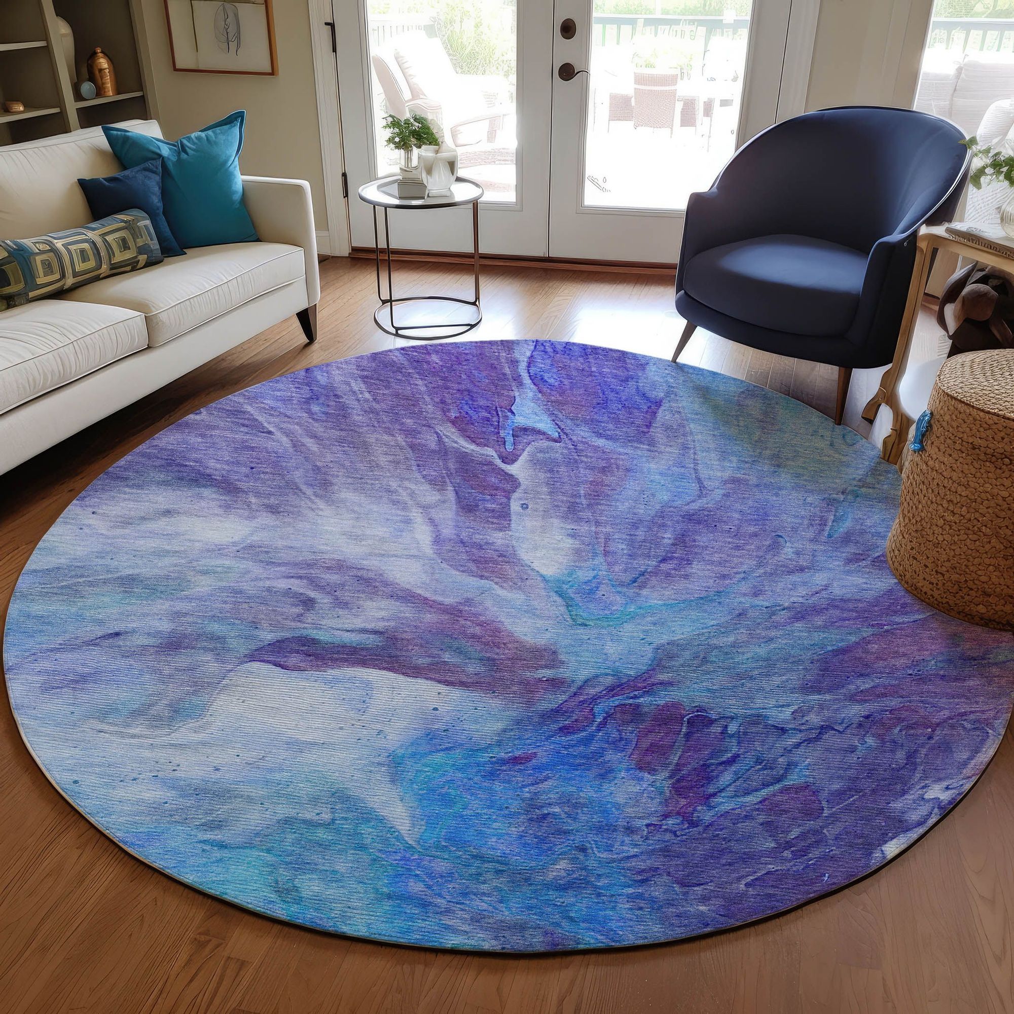 Machine Made ACN641 Blue Rugs