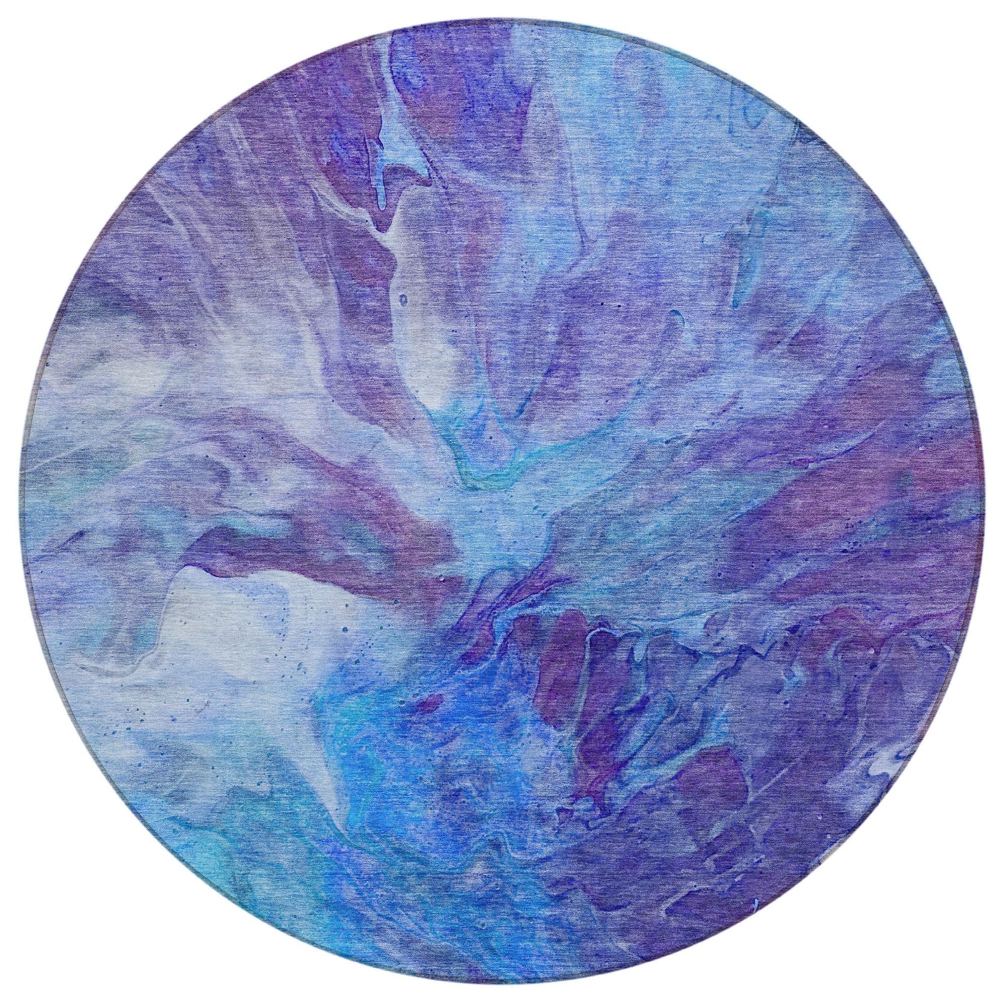 Machine Washable Blue Rug - Indoor / Outdoor - Kids / Pet Friendly Modern Print Rug