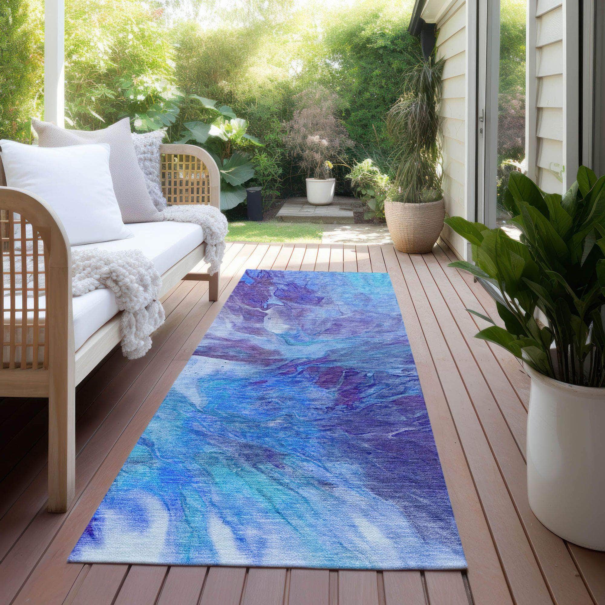 Machine Made ACN641 Blue Rugs