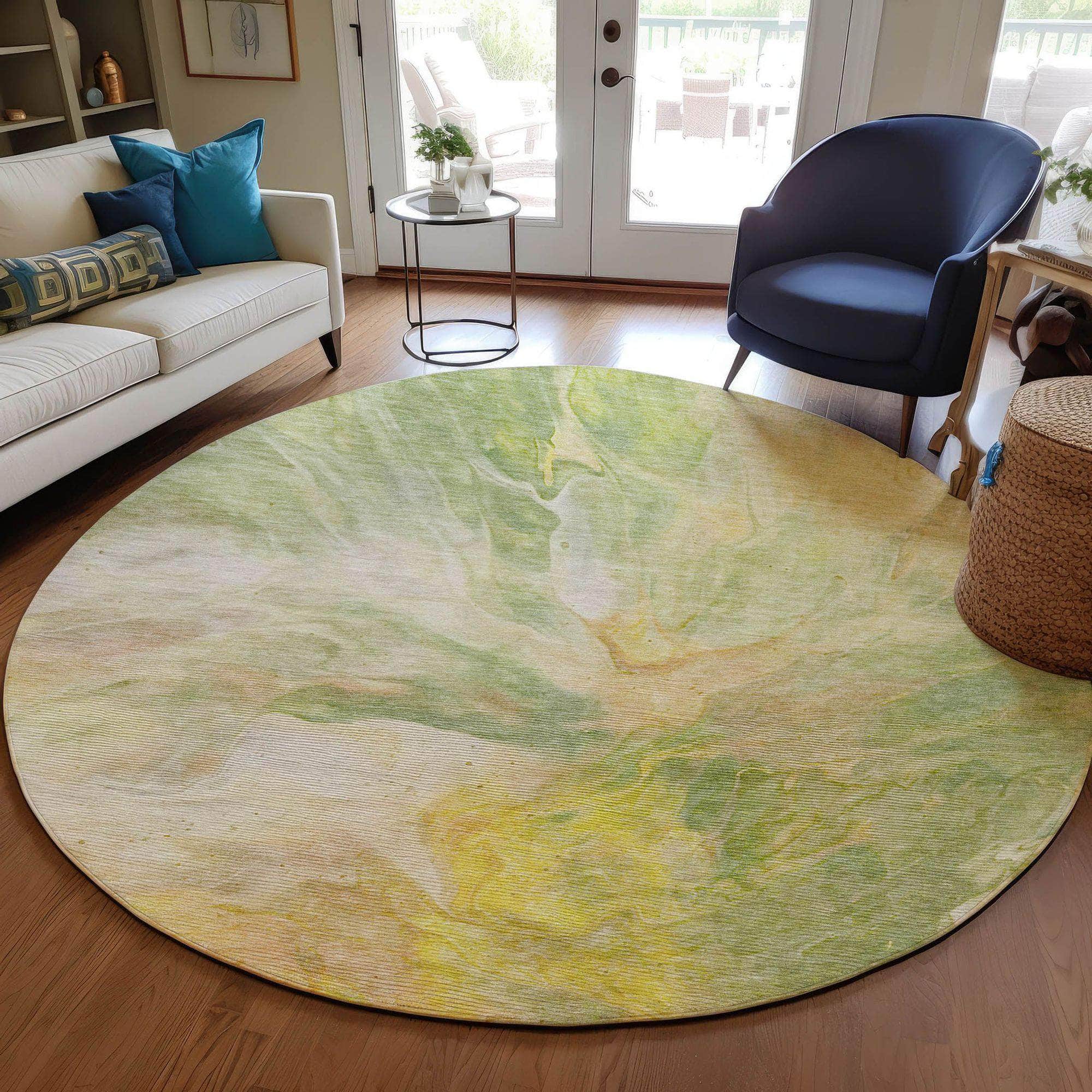 Machine Made ACN641 Green Rugs