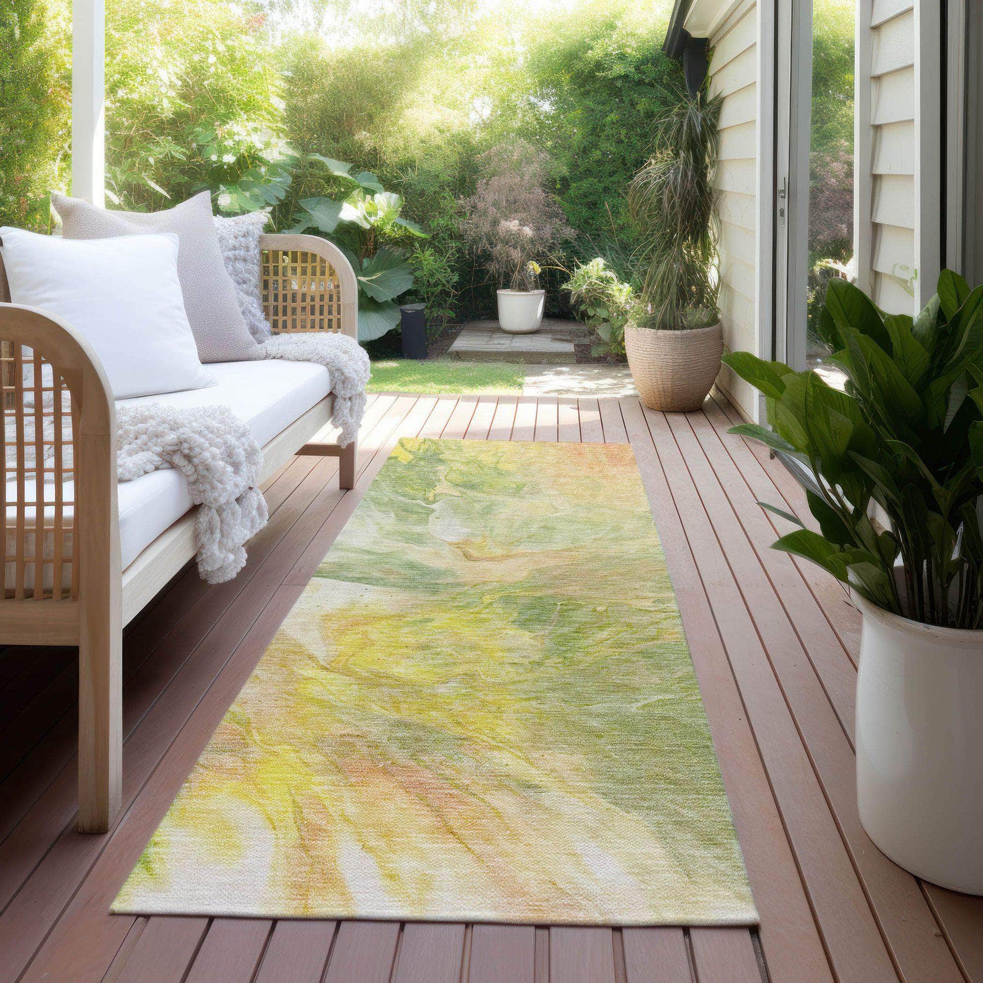 Machine Made ACN641 Green Rugs