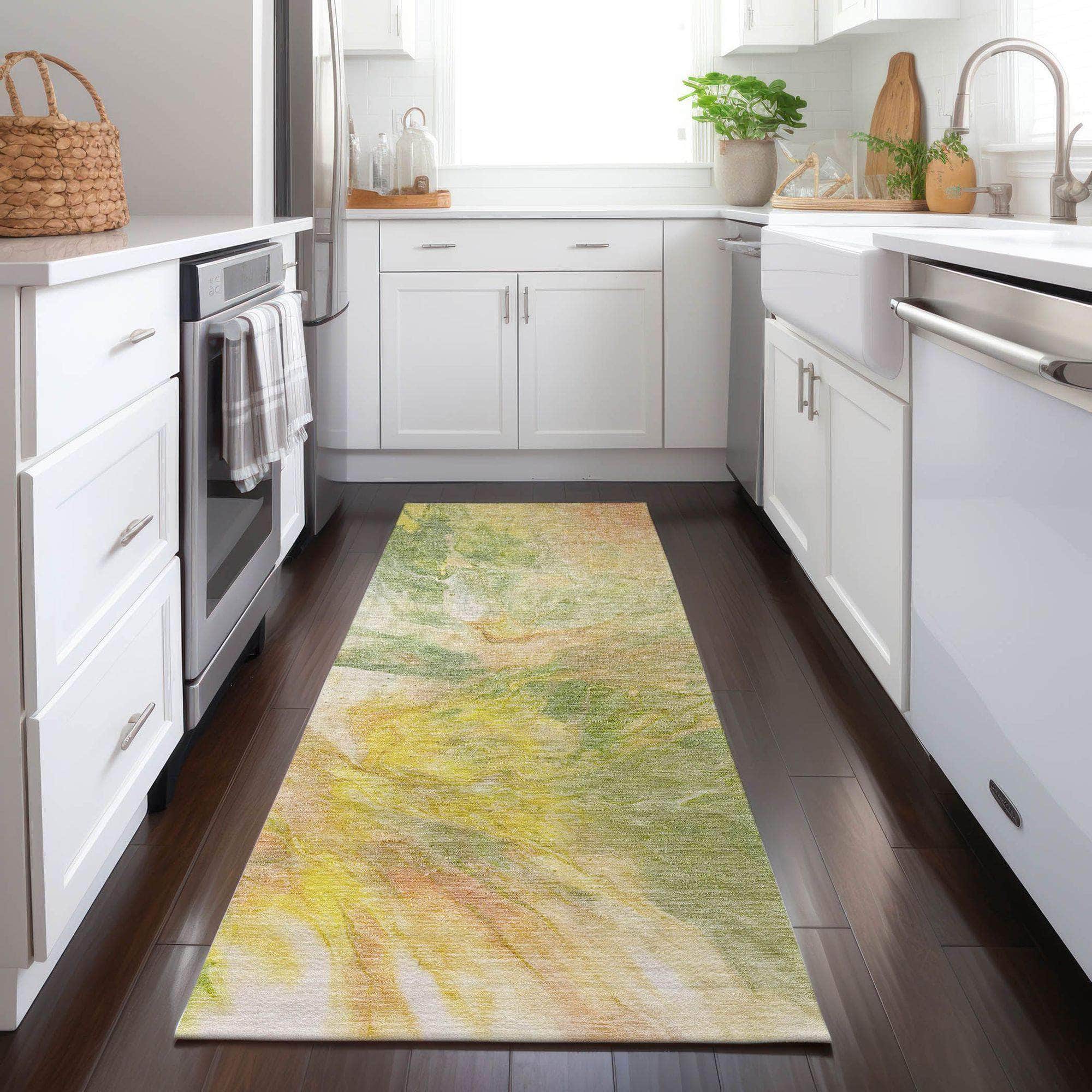Machine Made ACN641 Green Rugs
