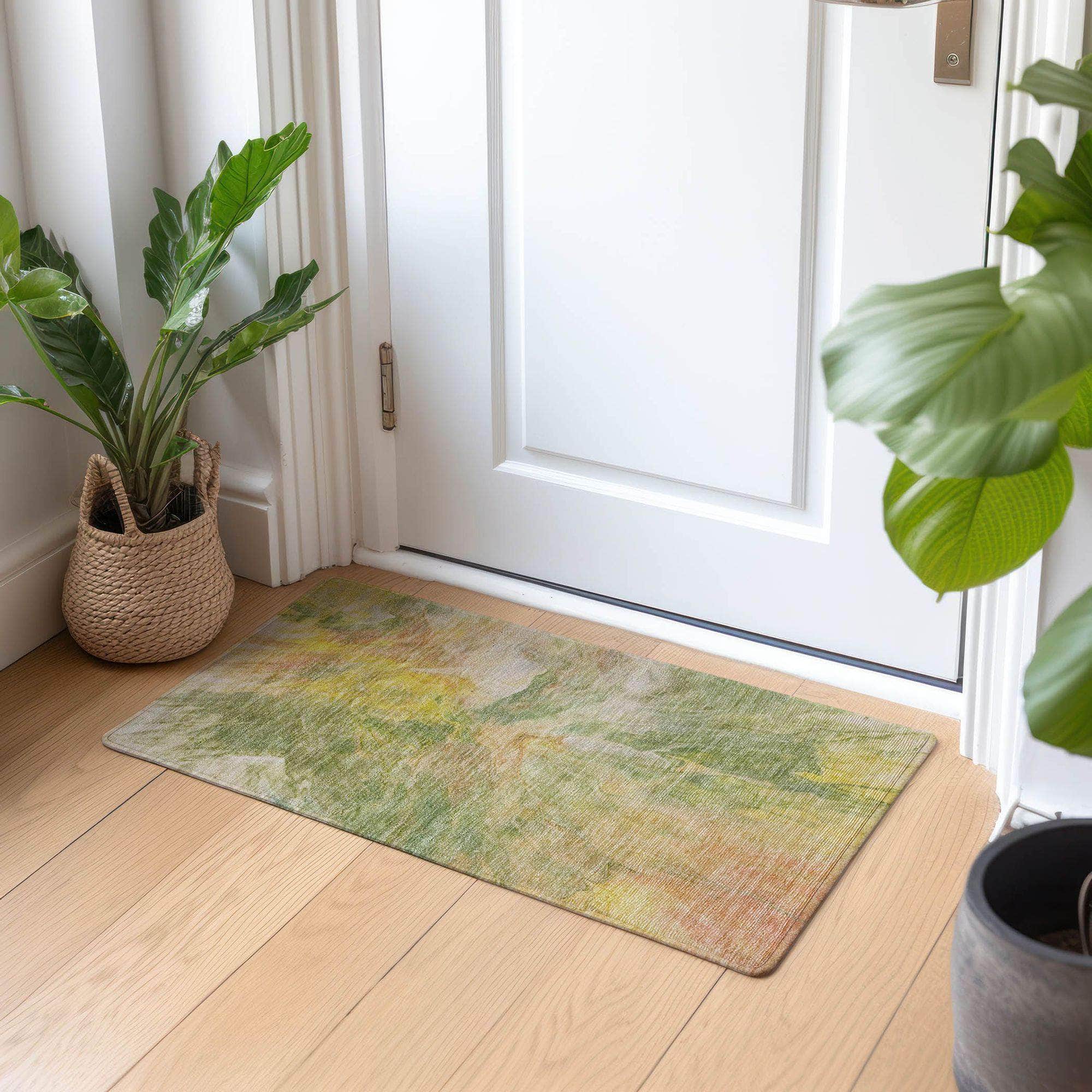 Machine Made ACN641 Green Rugs