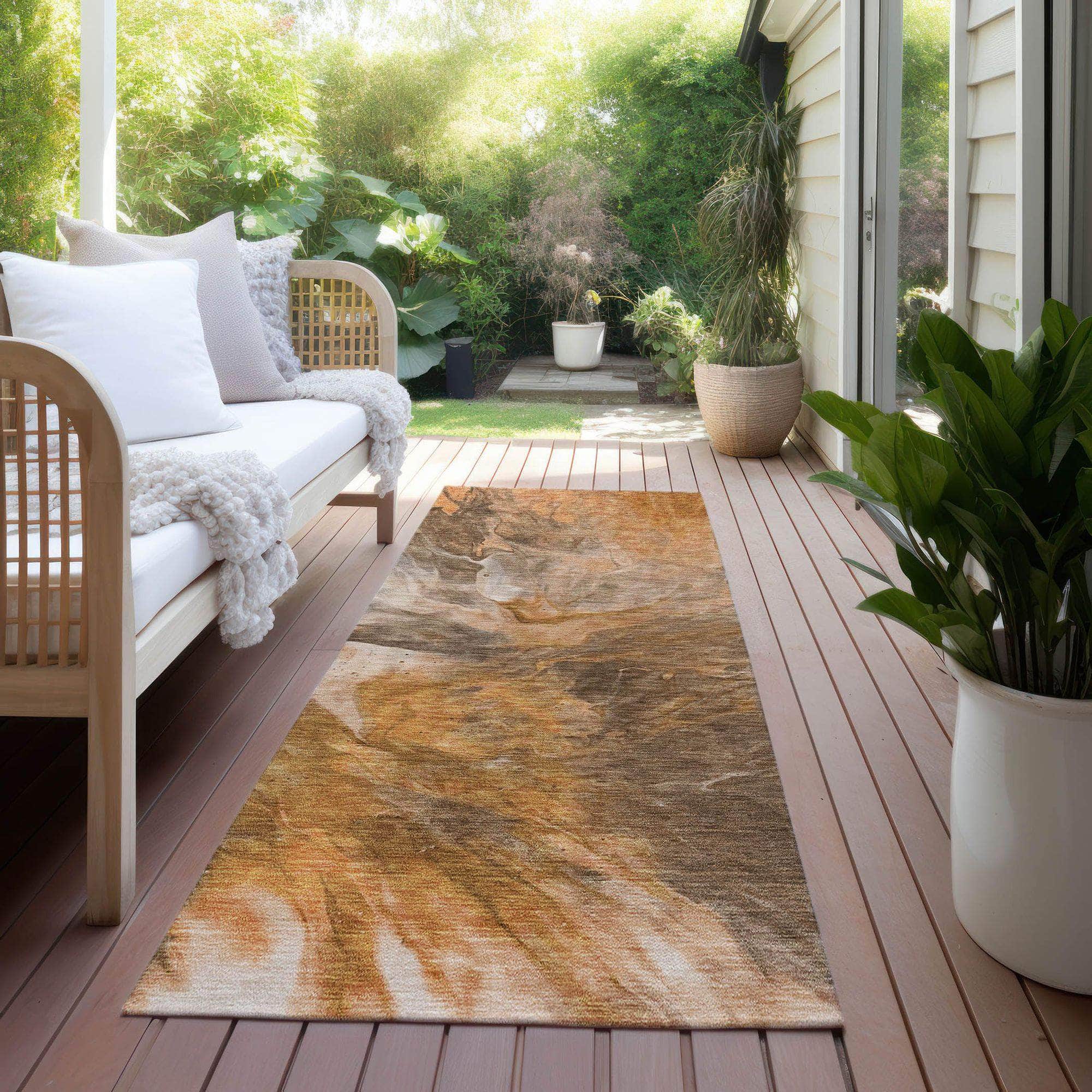 Machine Made ACN641 Paprika Orange Rugs
