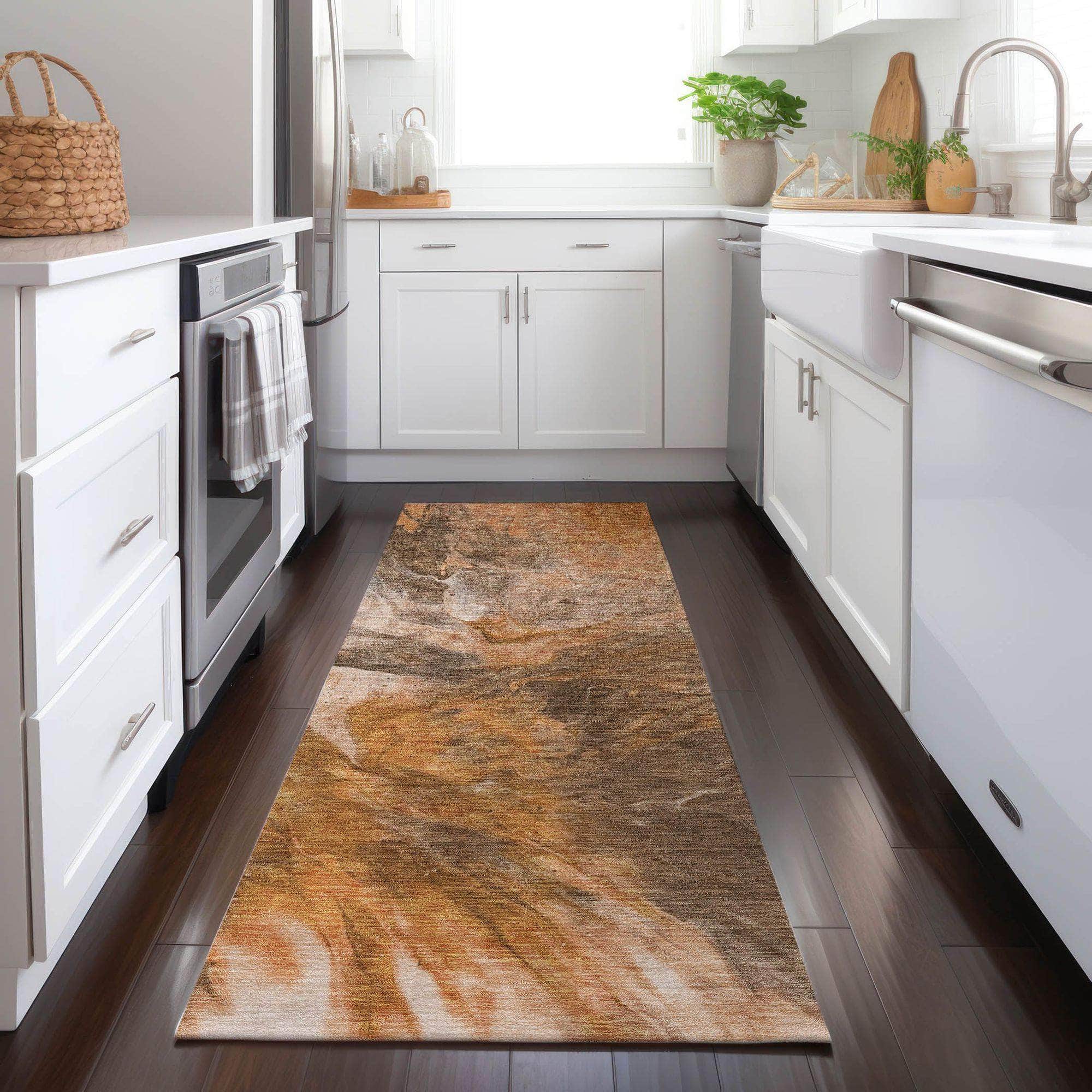 Machine Made ACN641 Paprika Orange Rugs