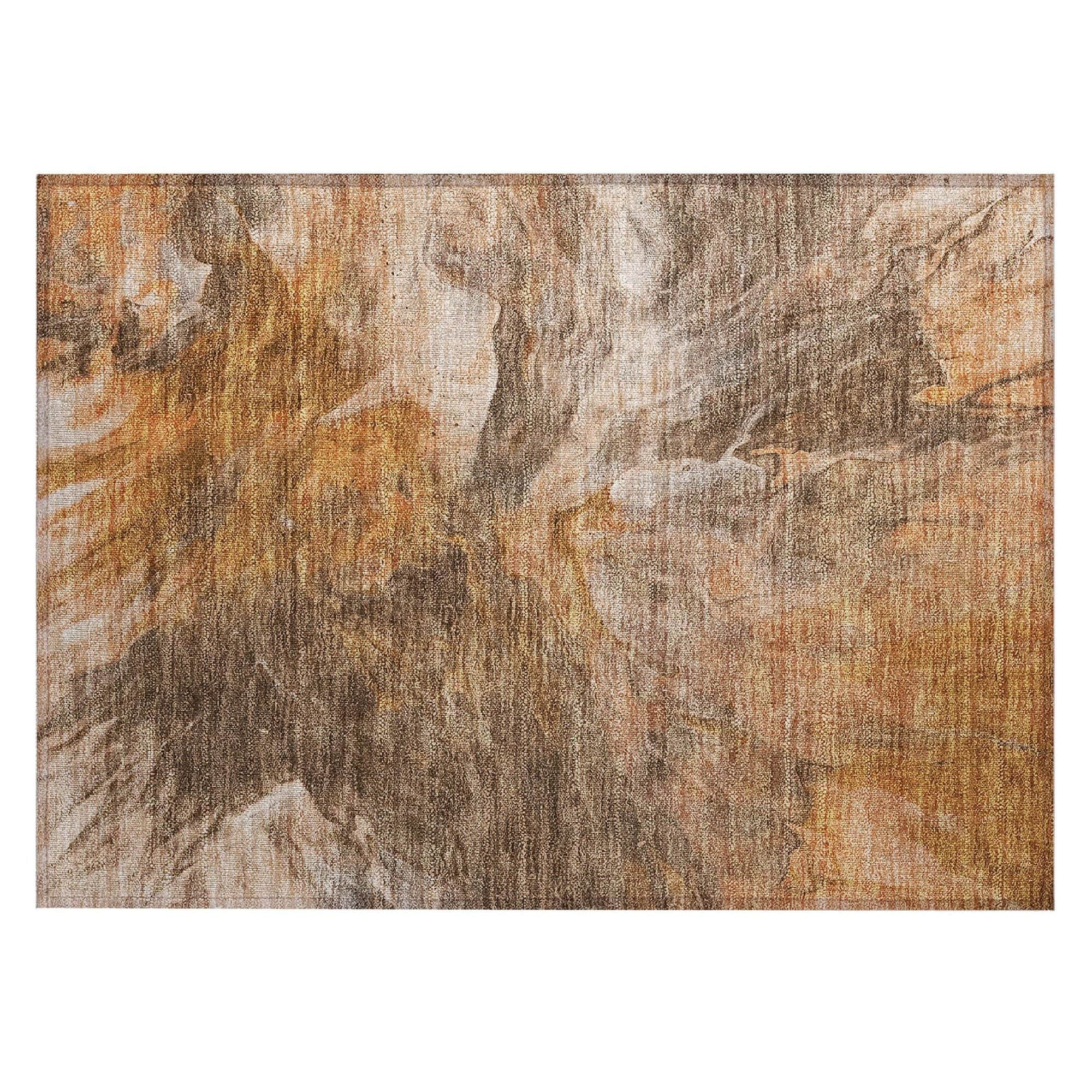 Machine Washable Paprika Orange Rug - Indoor / Outdoor - Kids / Pet Friendly Modern Print Rug