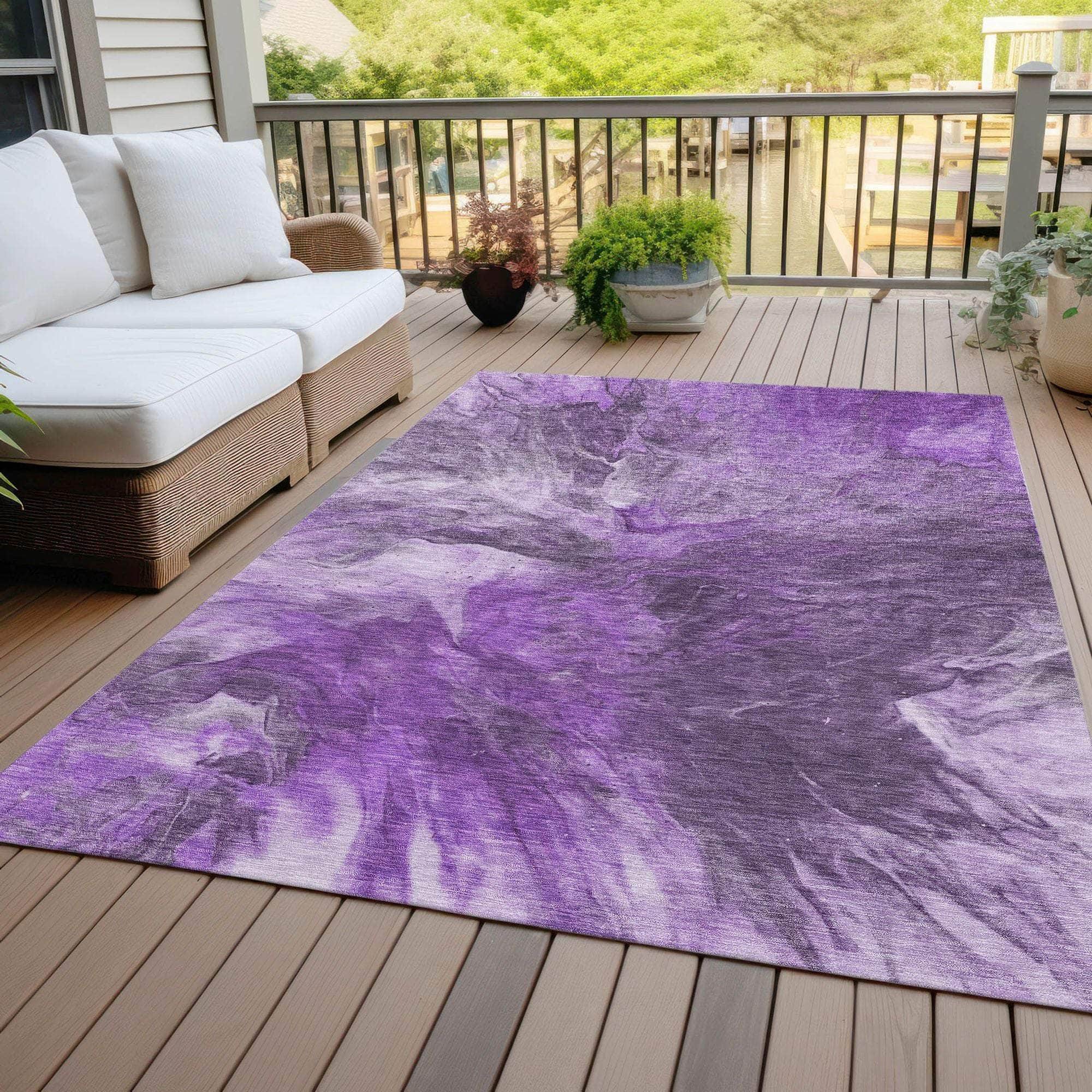 Machine Made ACN641 Purple Rugs
