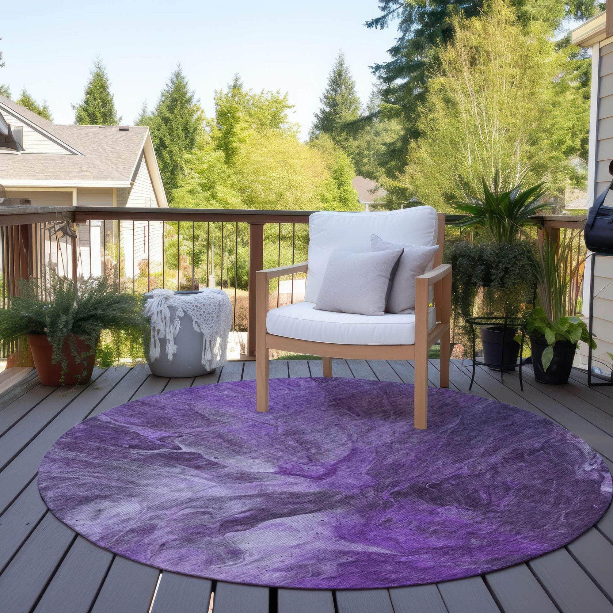 Machine Made ACN641 Purple Rugs