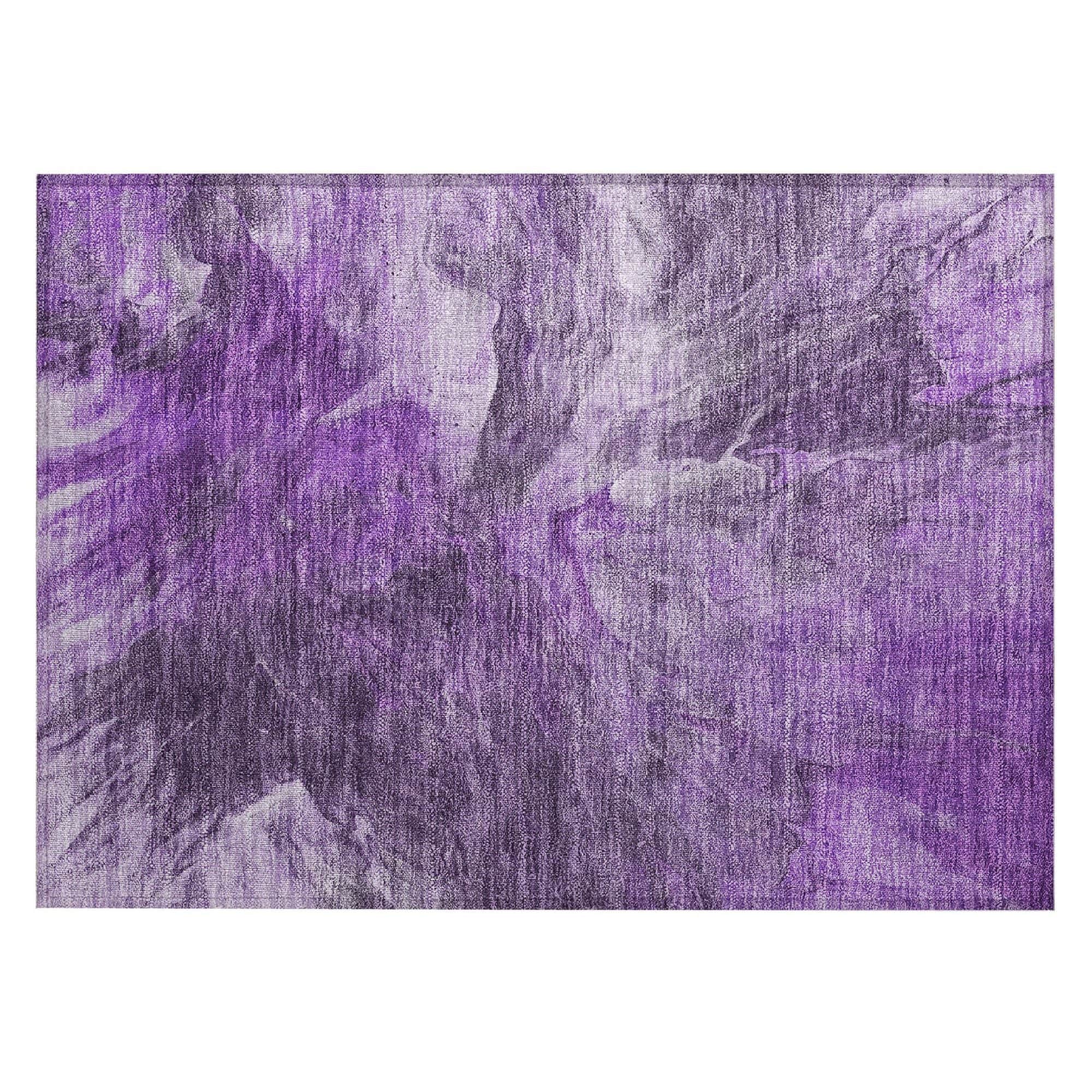 Machine Washable Purple Rug - Indoor / Outdoor - Kids / Pet Friendly Modern Print Rug