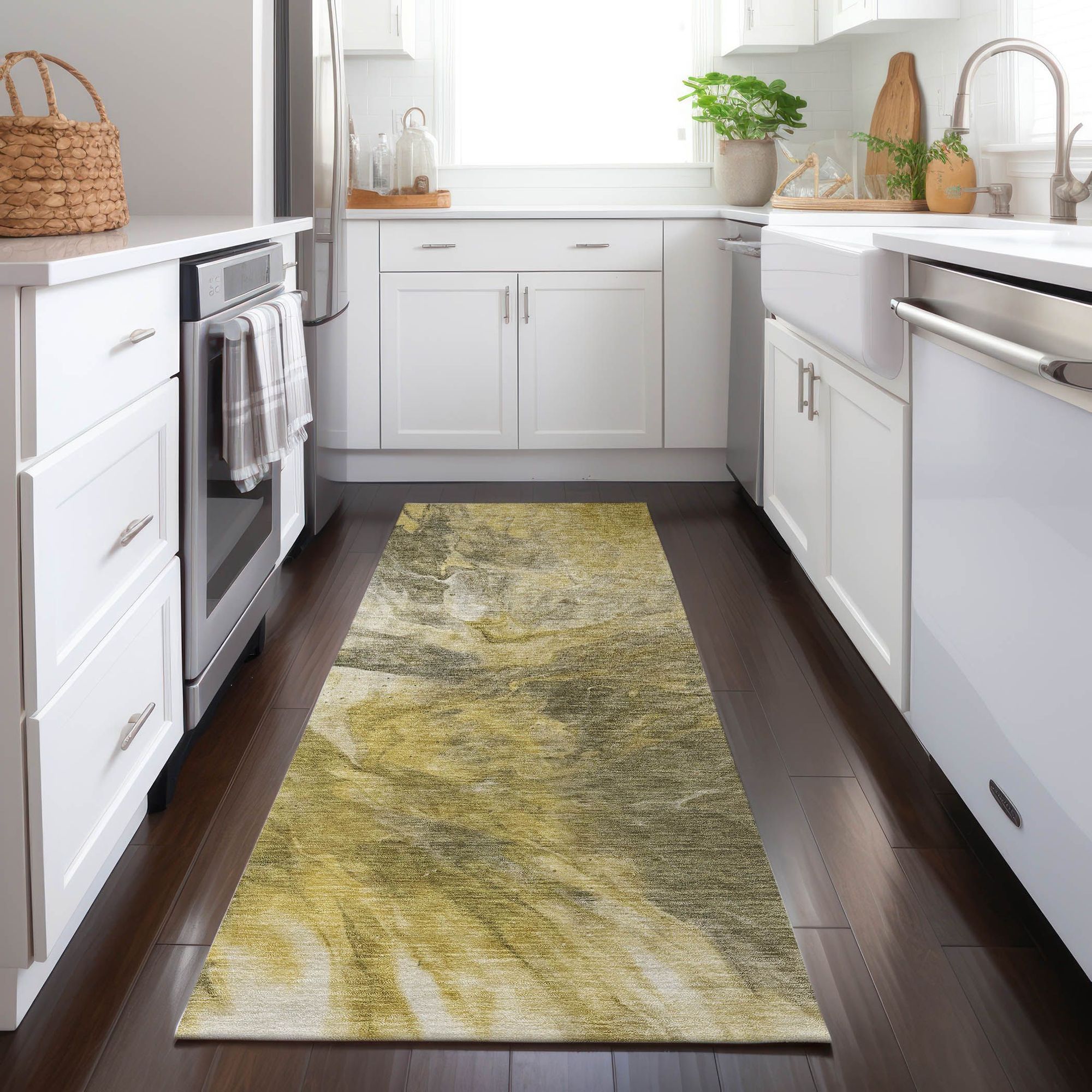 Machine Made ACN641 Taupe Brown Rugs