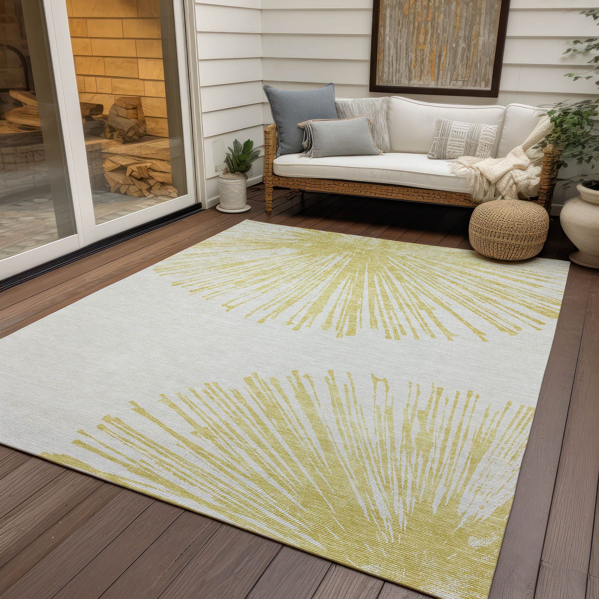 Machine Made ACN642 Beige Brown Rugs