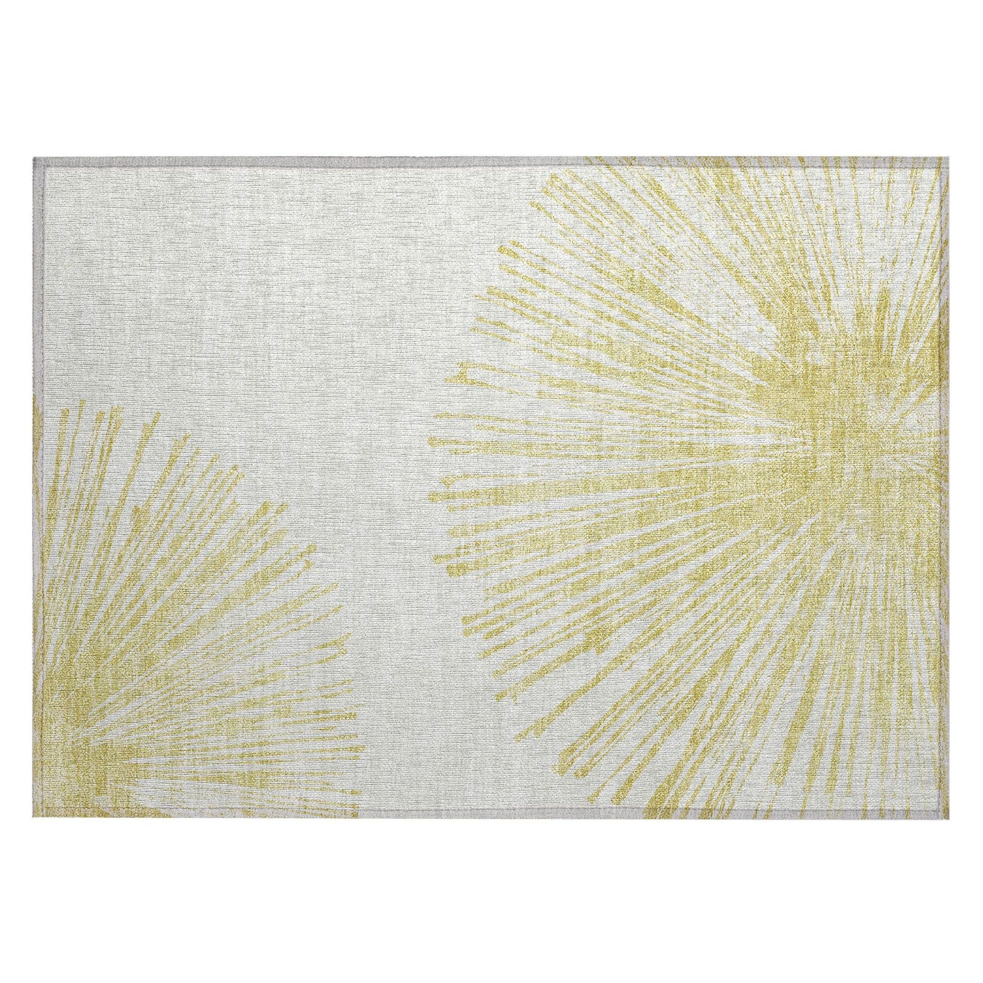 Machine Washable Beige Brown Rug - Indoor / Outdoor - Kids / Pet Friendly Circles Print Rug