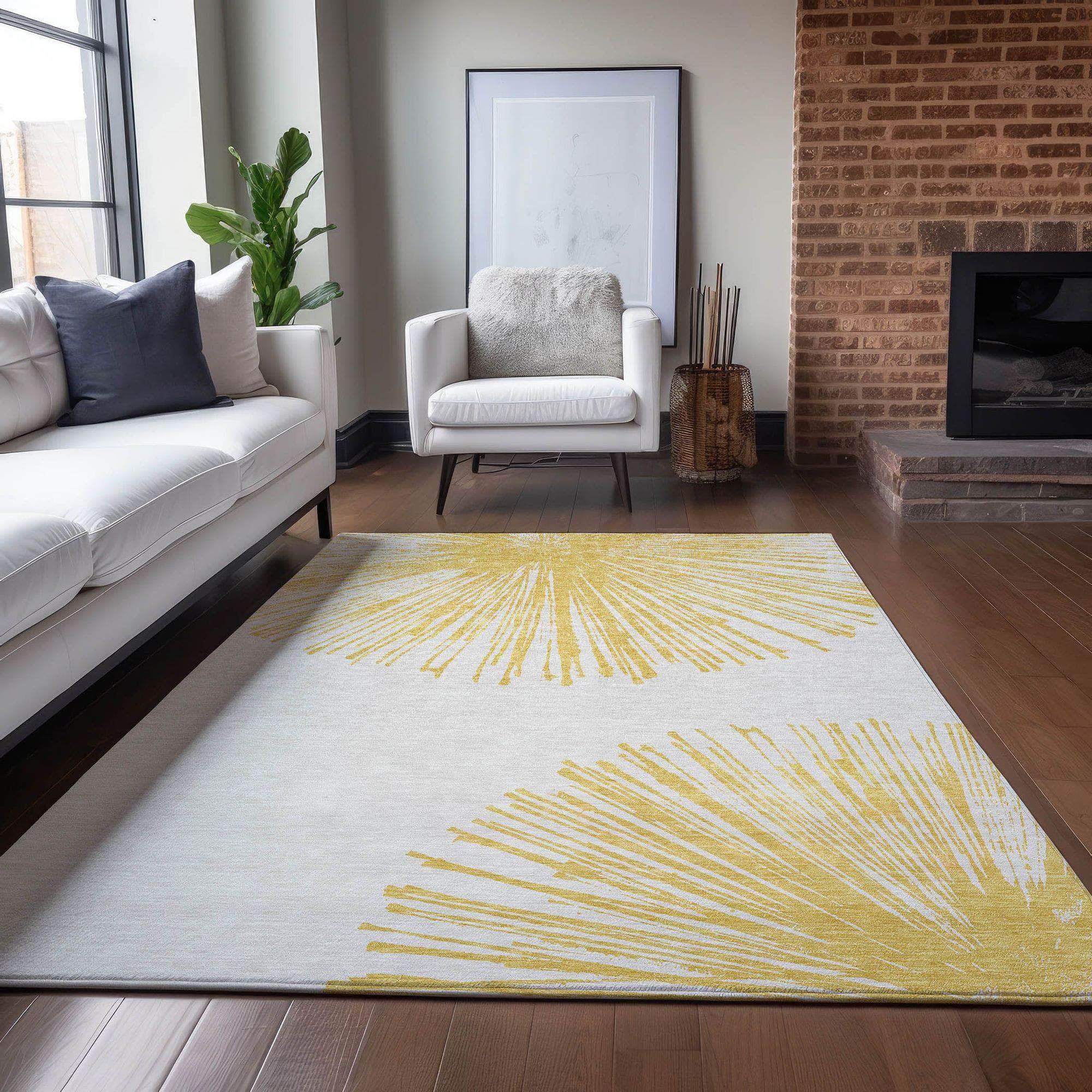 Machine Made ACN642 Gold Rugs