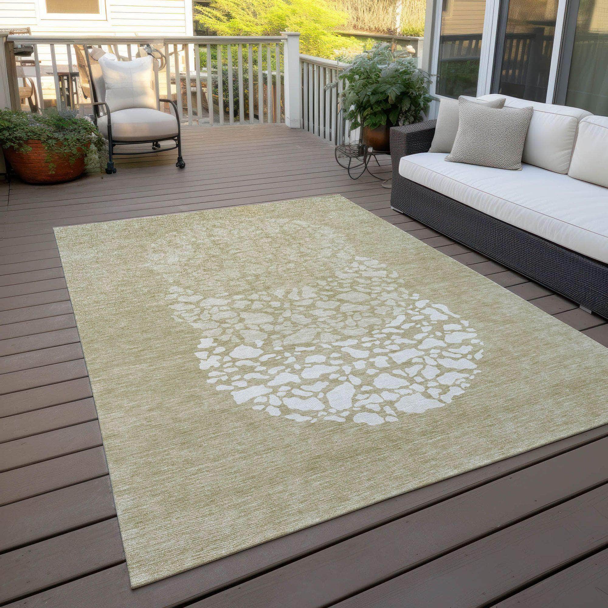 Machine Made ACN643 Beige Brown Rugs