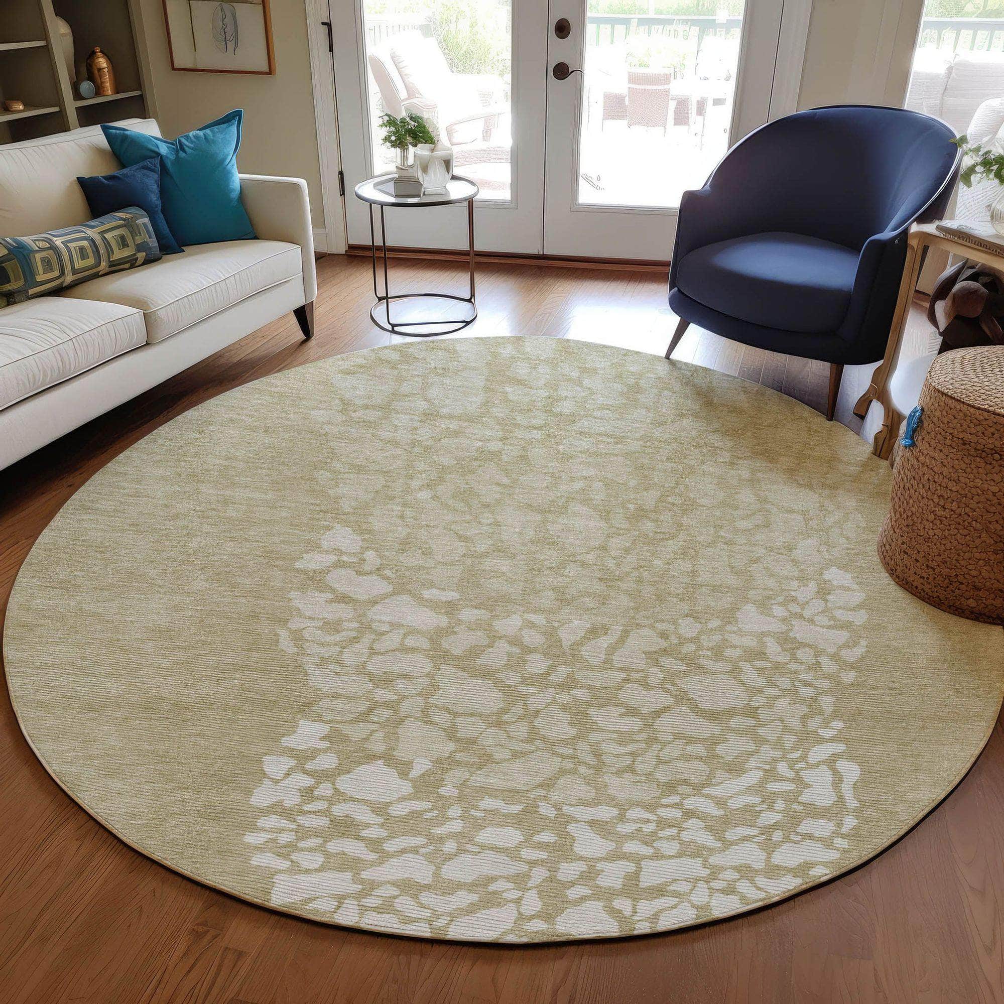 Machine Made ACN643 Beige Brown Rugs