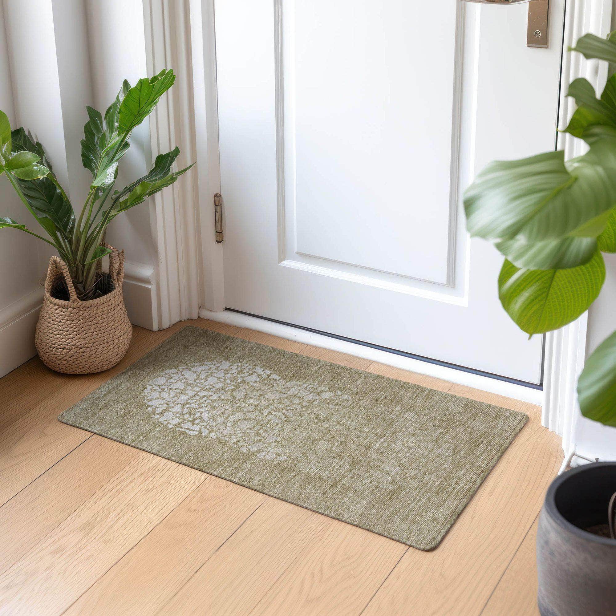 Machine Made ACN643 Beige Brown Rugs