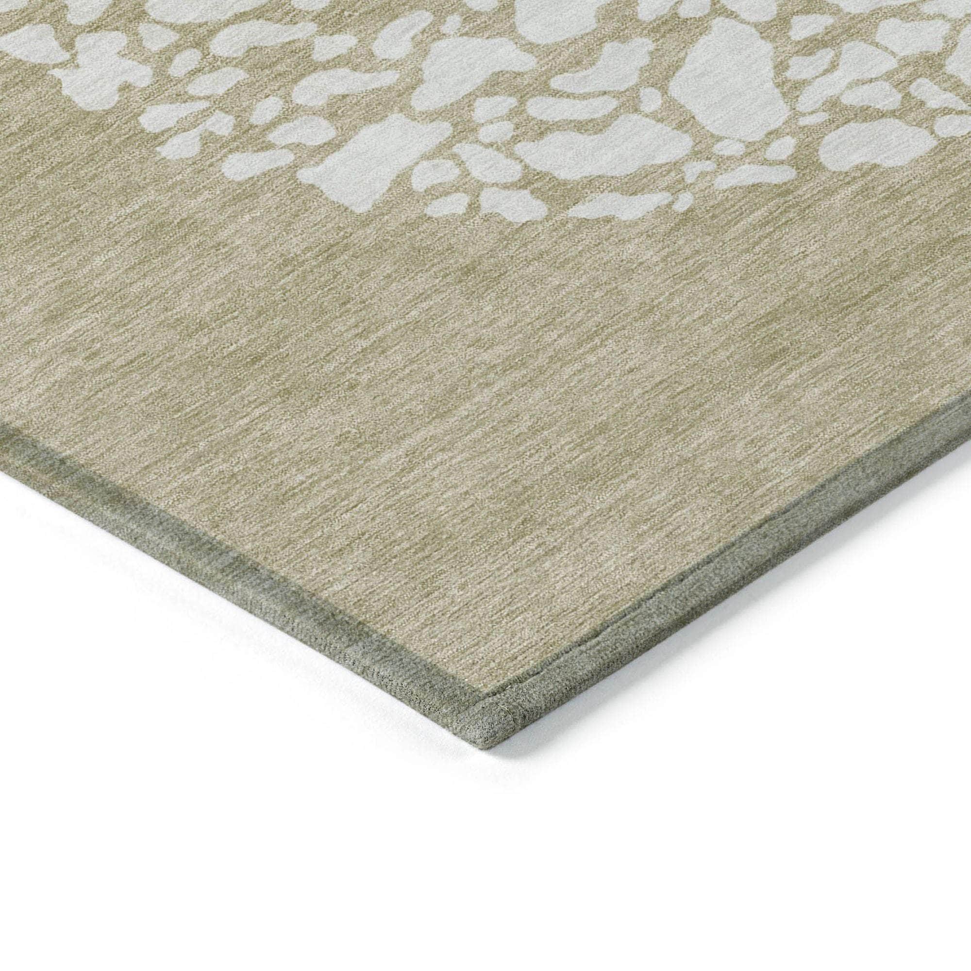 Machine Made ACN643 Beige Brown Rugs