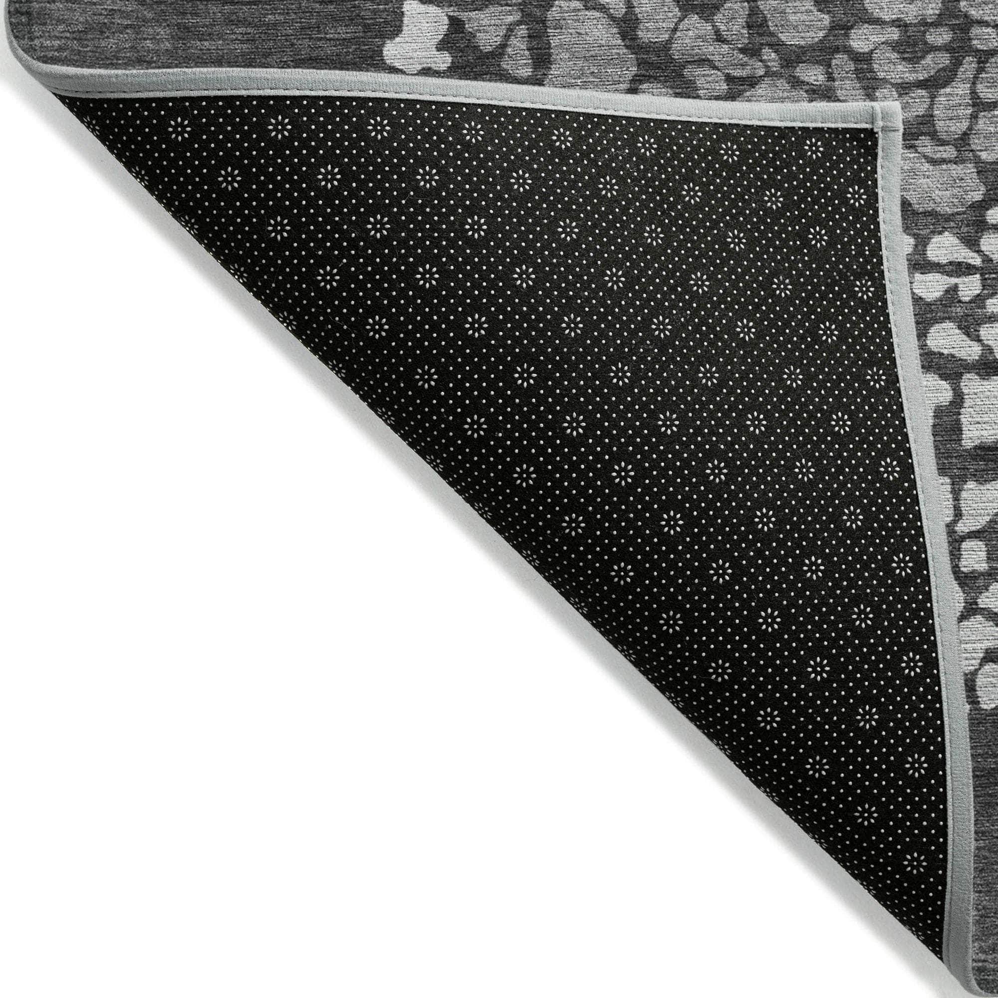 Machine Made ACN643 Charcoal Gray Rugs