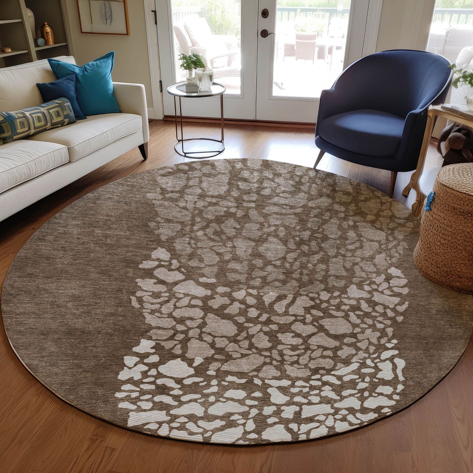 Machine Made ACN643 Chocolate Brown Rugs