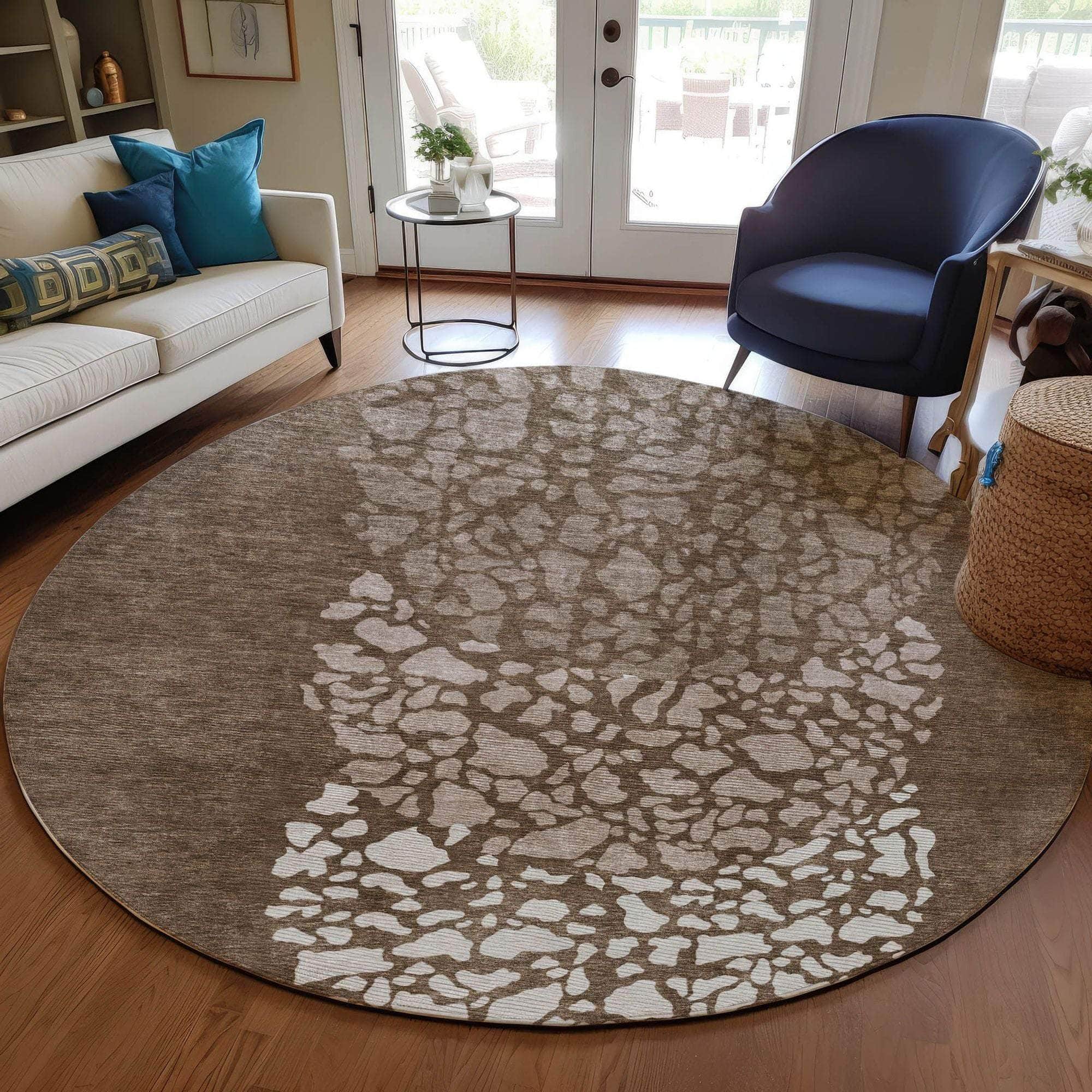 Machine Made ACN643 Chocolate Brown Rugs